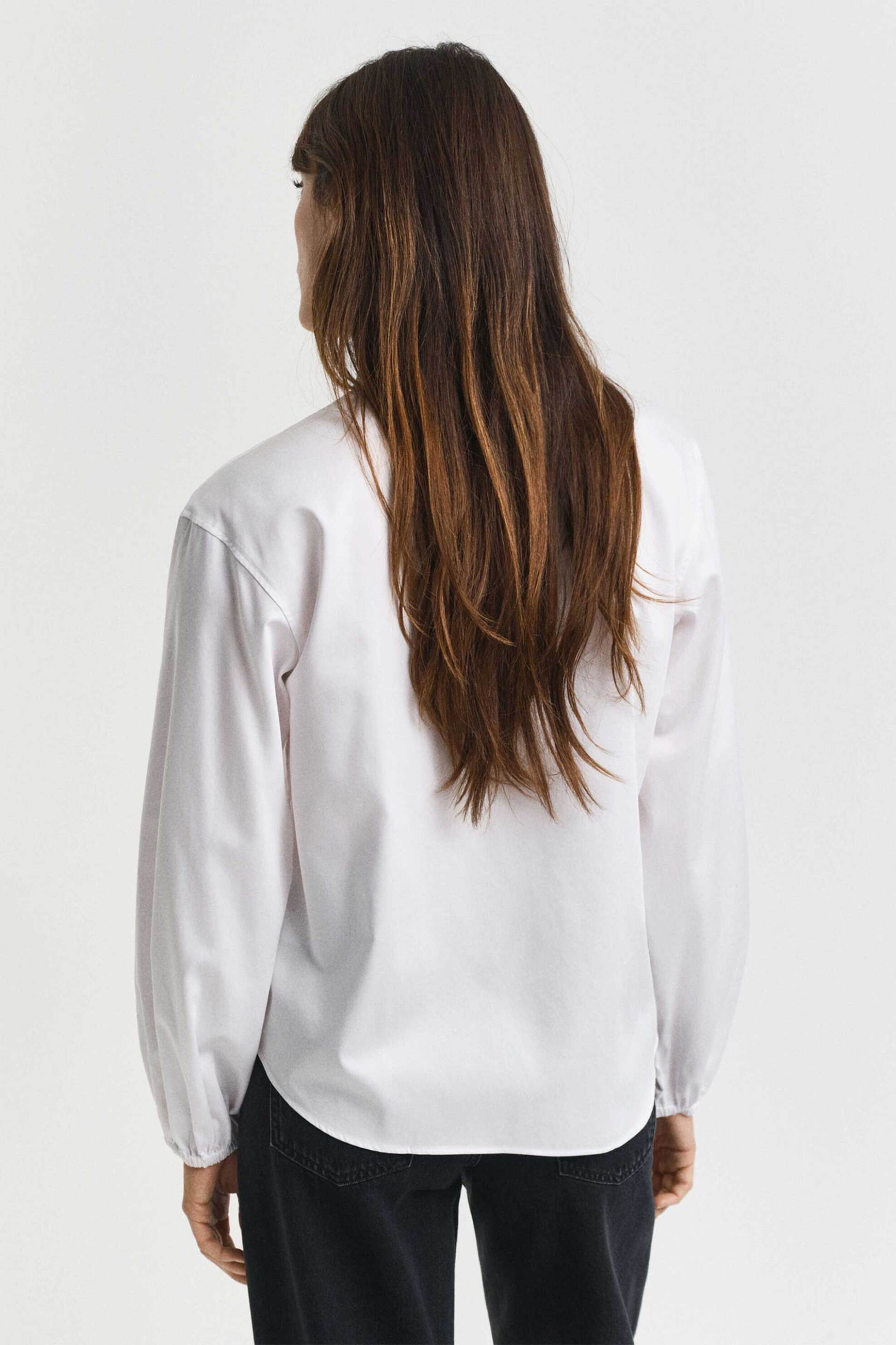 GANT Gant γυναικείο πουκάμισο μάο μονόχρωμο Regular Fit - 4300597 Λευκό - 3