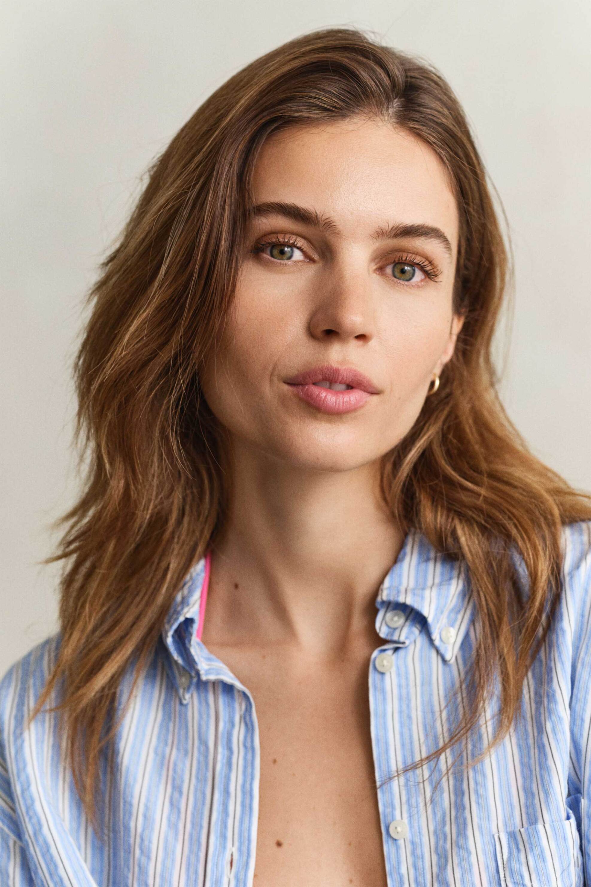 Gant γυναικείο πουκάμισο button down με ριγέ σχέδιο και τσέπη Relaxed Fit - 4300615 Μπλε Ανοιχτό