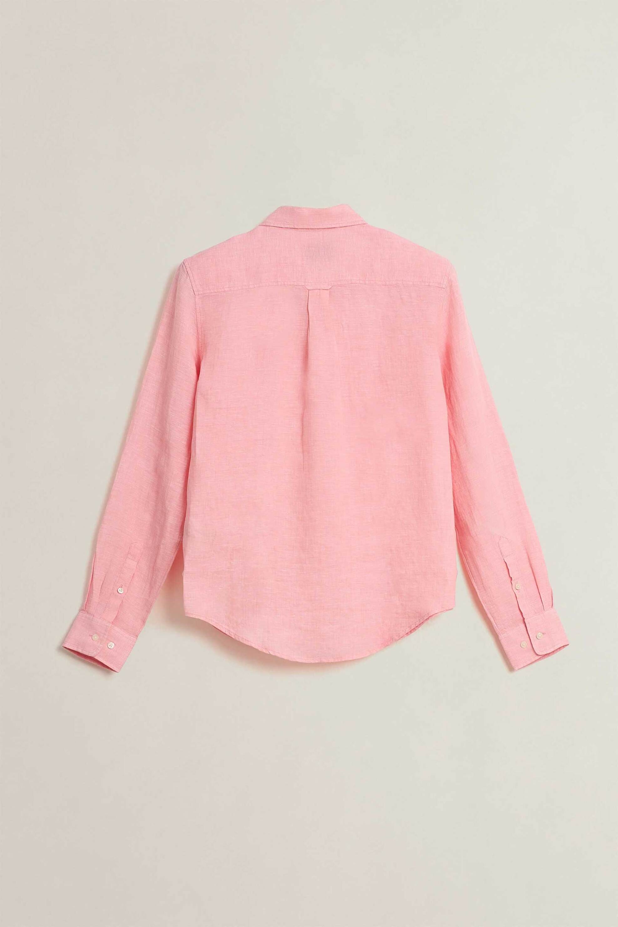 GANT Gant γυναικείο λινό πουκάμισο με λογότυπο Regular Fit - 4300620 Ροζ - 2