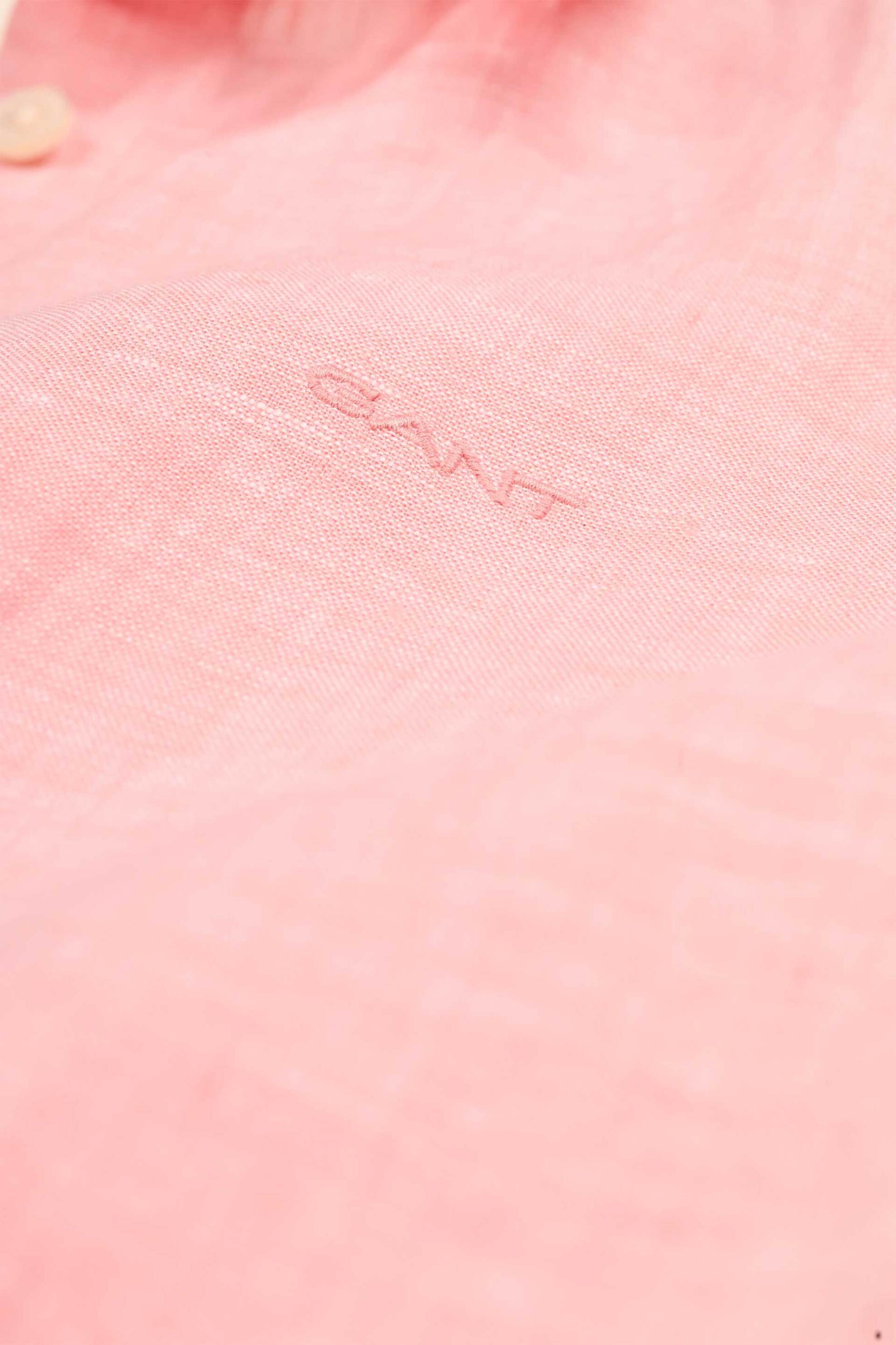 Gant Γυναικείο Λινό Πουκάμισο με Λογότυπο Regular Fit - 4300620 Ροζ