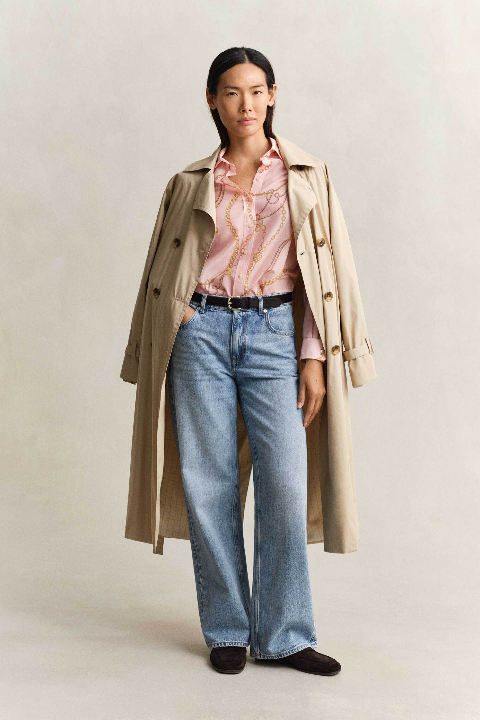 GANT Gant γυναικείο πουκάμισο με μετάξι και print Regular Fit - 4300624 Ροζ Ανοιχτό - 2