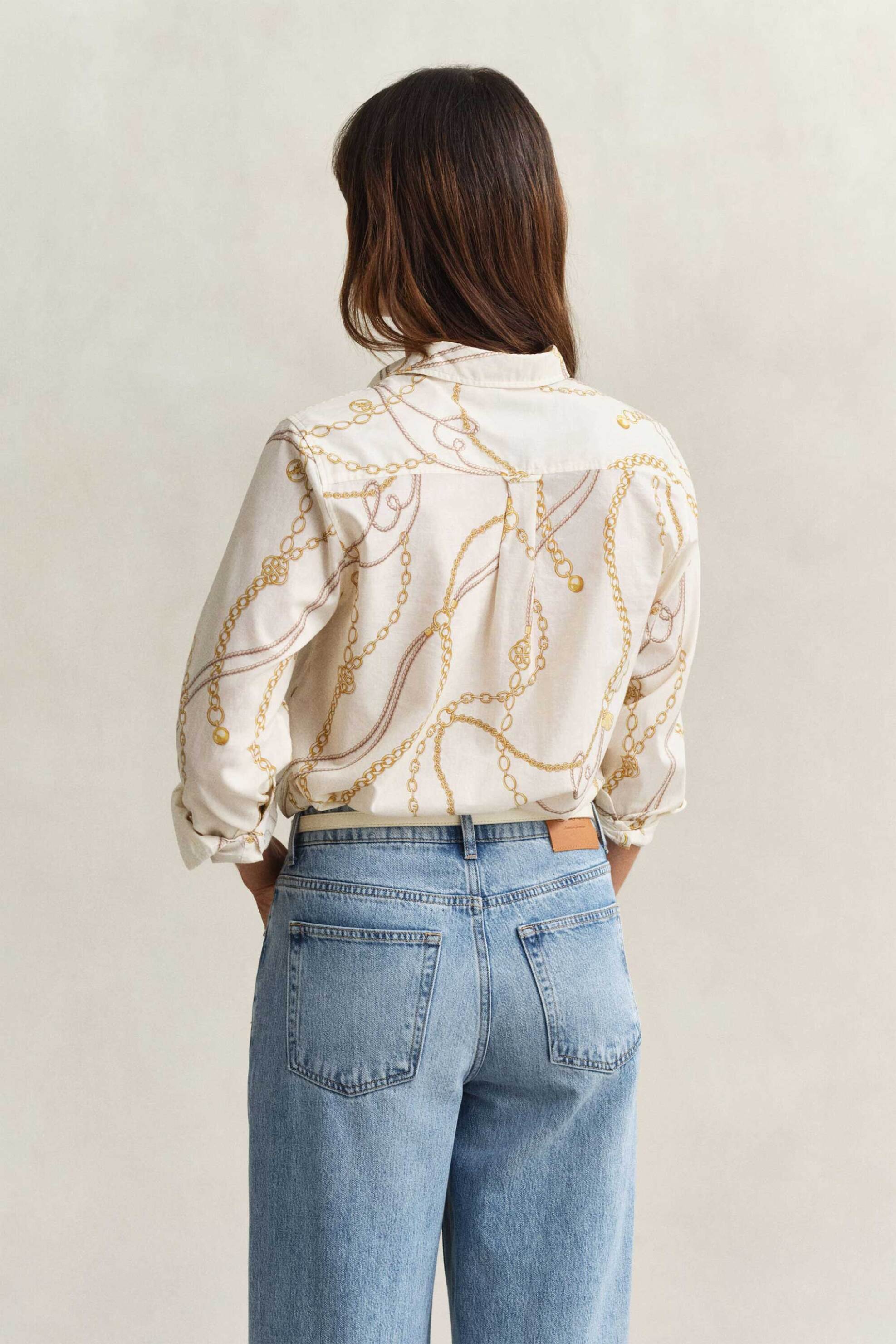 Gant Γυναικείο Πουκάμισο με Print Regular Fit - 4300625 Εκρού