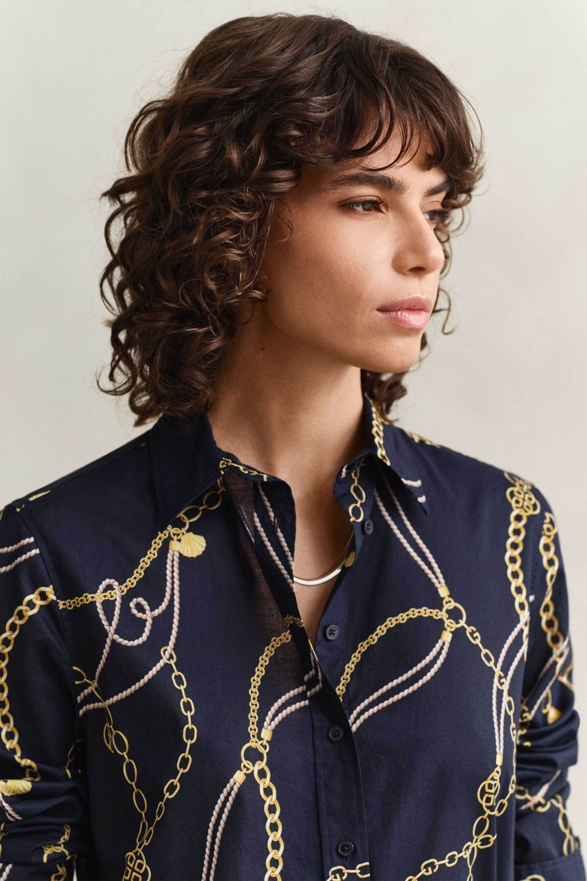 Gant γυναικείο πουκάμισο με print Regular Fit - 4300625 Μπλε Σκούρο φωτογραφία