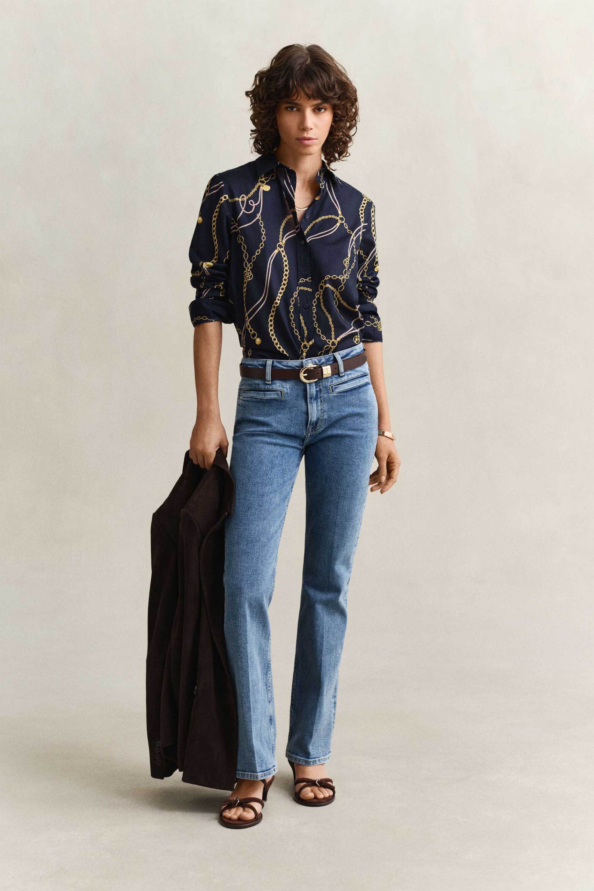 Gant γυναικείο πουκάμισο με print Regular Fit - 4300625 Μπλε Σκούρο φωτογραφία