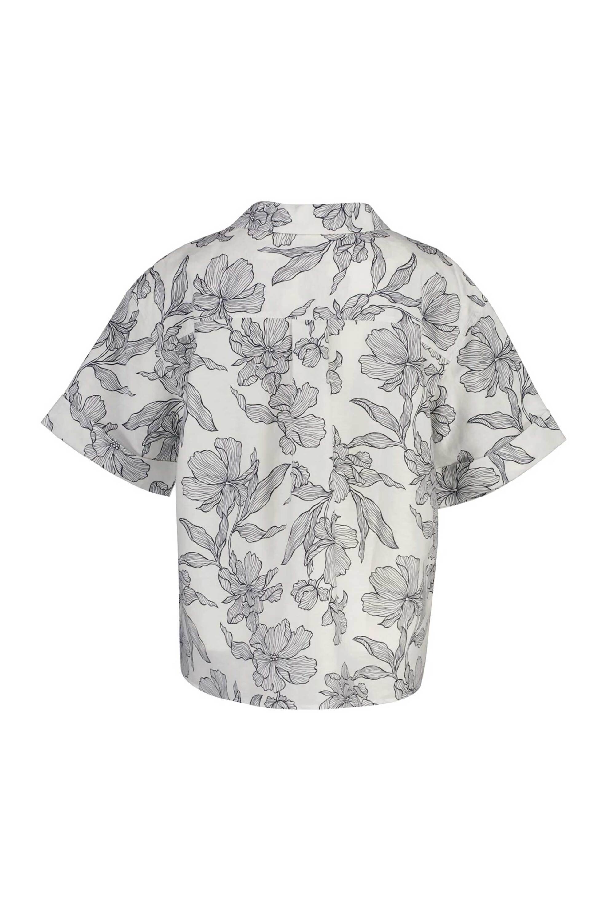 Gant Γυναικείο Πουκάμισο με Λινάρι Και Floral Print Regular Fit - 4300645 Μπλε Σκούρο