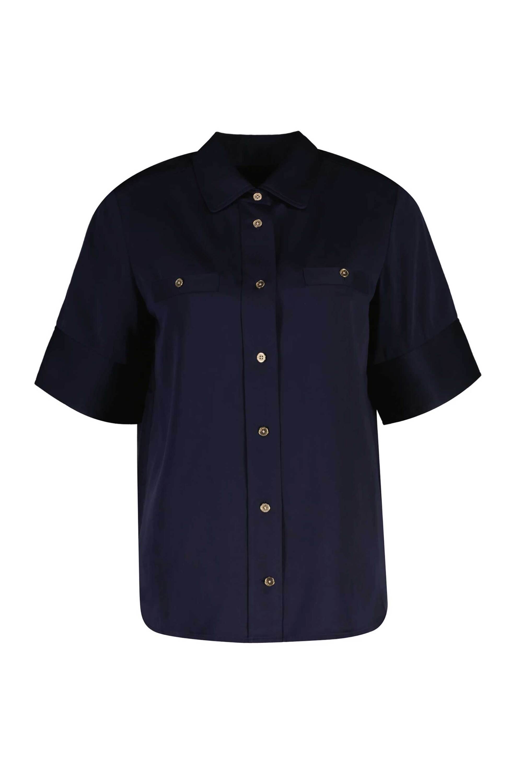 Gant γυναικείο κοντομάνικο πουκάμισο Regular Fit - 4300668 Μπλε Σκούρο