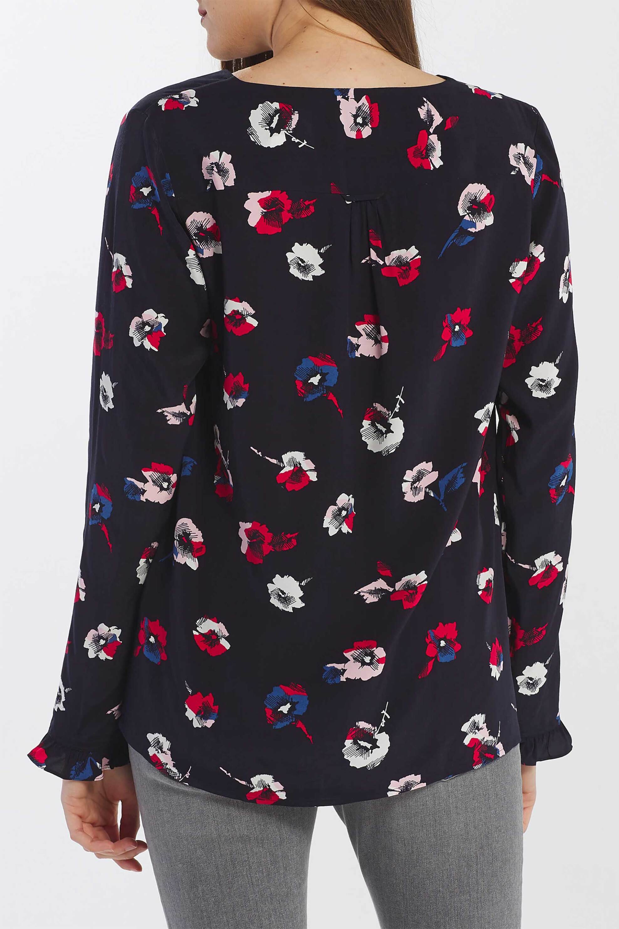 GANT Gant γυναικεία μπλούζα με all-over floral print και σχέδιο με σούρες - 4301088 Μπλε Σκούρο - 2