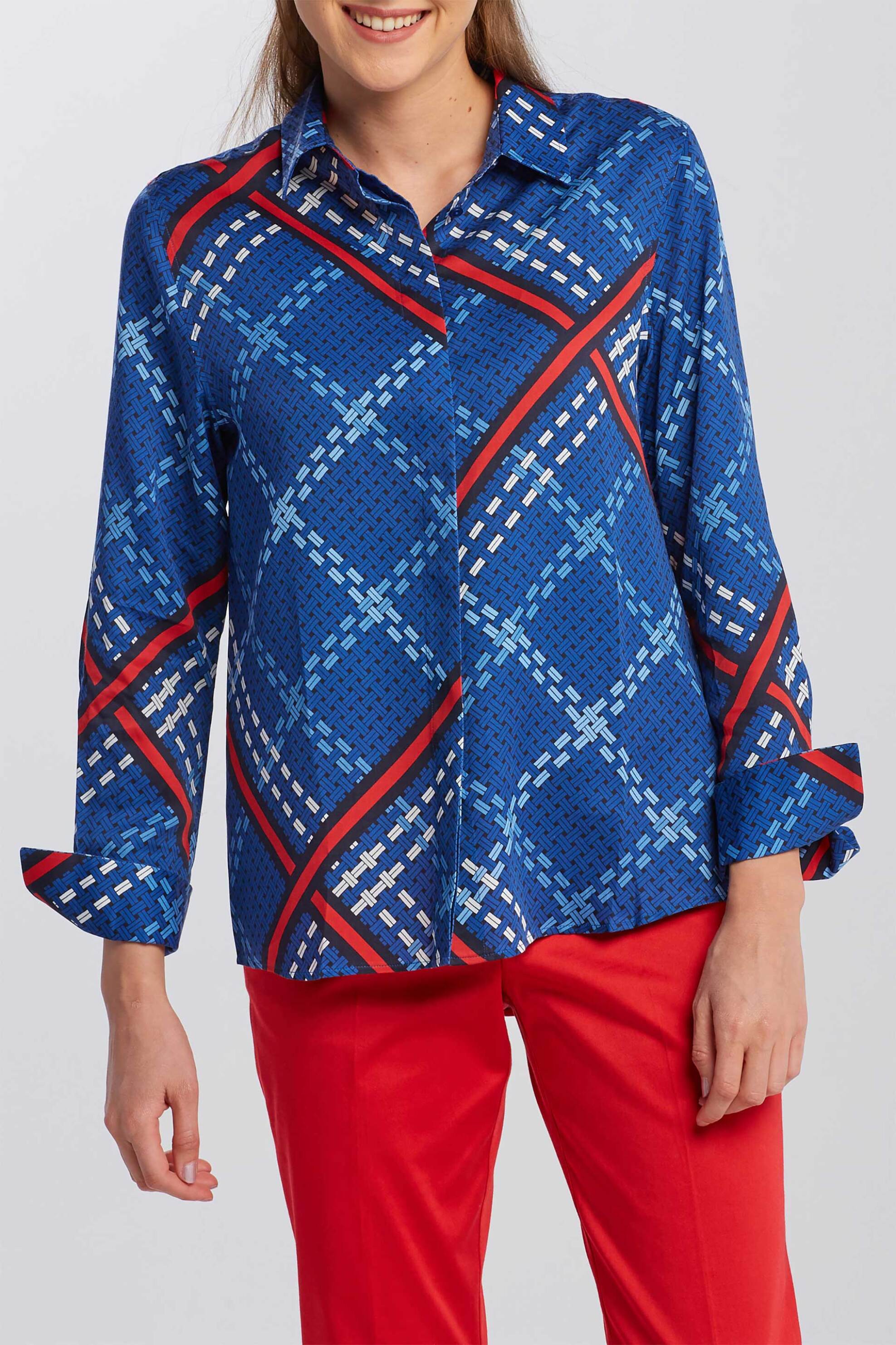 GANT Gant γυναικείο πουκάμισο με all-over weave pattern - 4301119 Μπλε