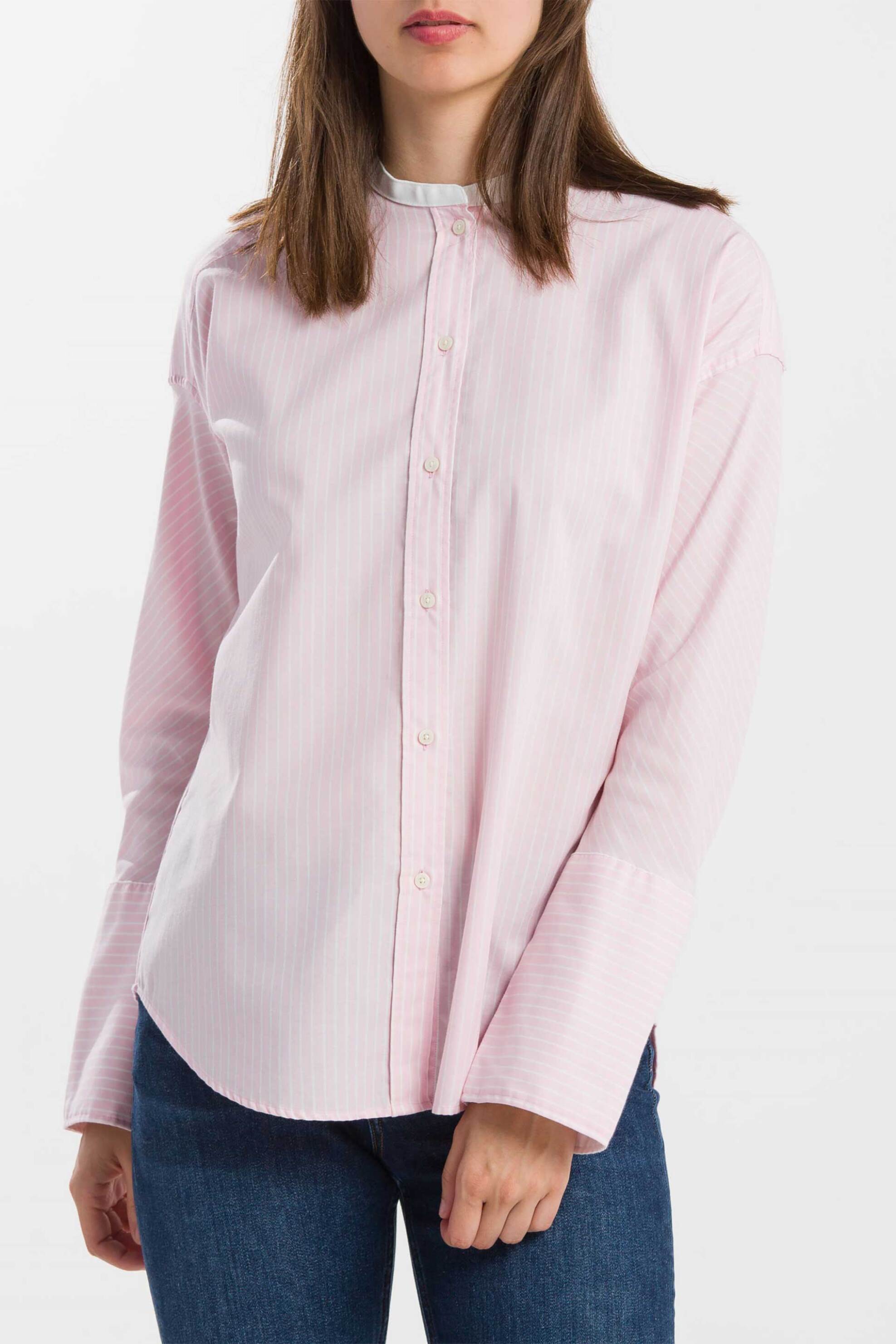 Gant γυναικείο βαμβακερό πουκάμισο με ψιλό ριγέ σχέδιο - 4311028 Ροζ