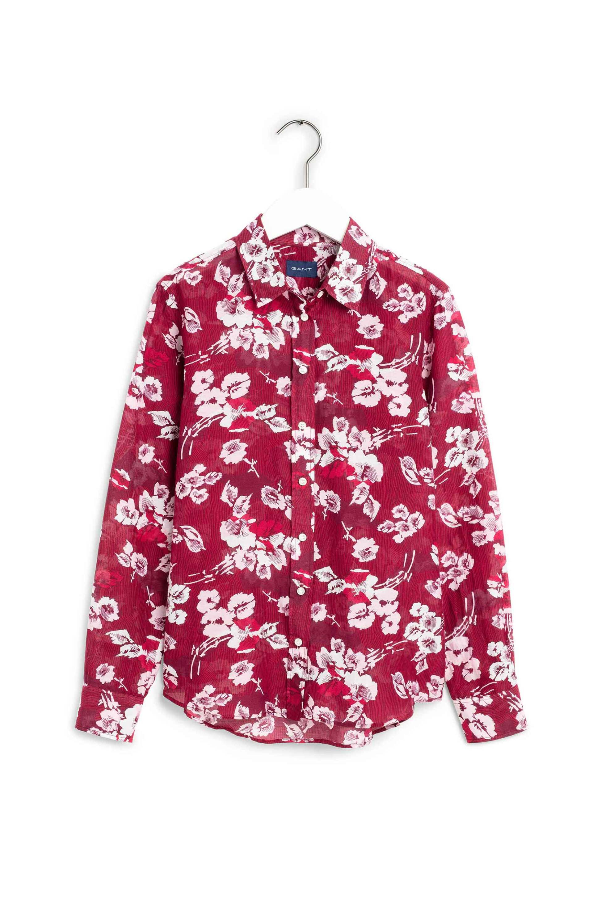 Gant Γυναικείο Πουκάμισο με All-Over Floral Και Ριγέ Print - 4320100 Μπορντό