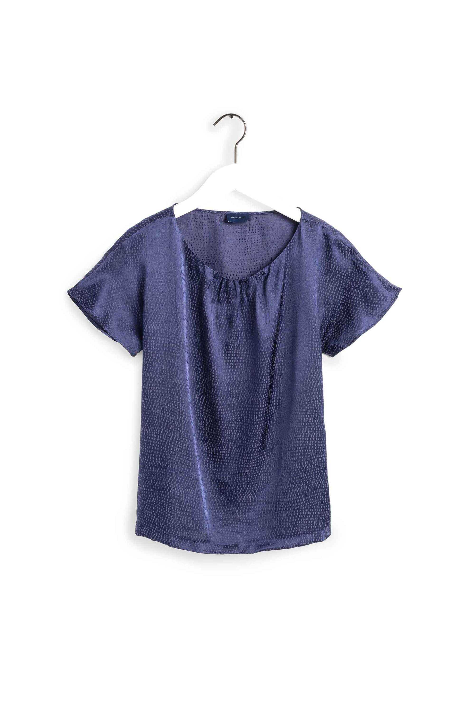 Gant γυναικεία μπλούζα μονόχρωμη με all-over πουά σχέδιο - 4320108 Μπλε Σκούρο