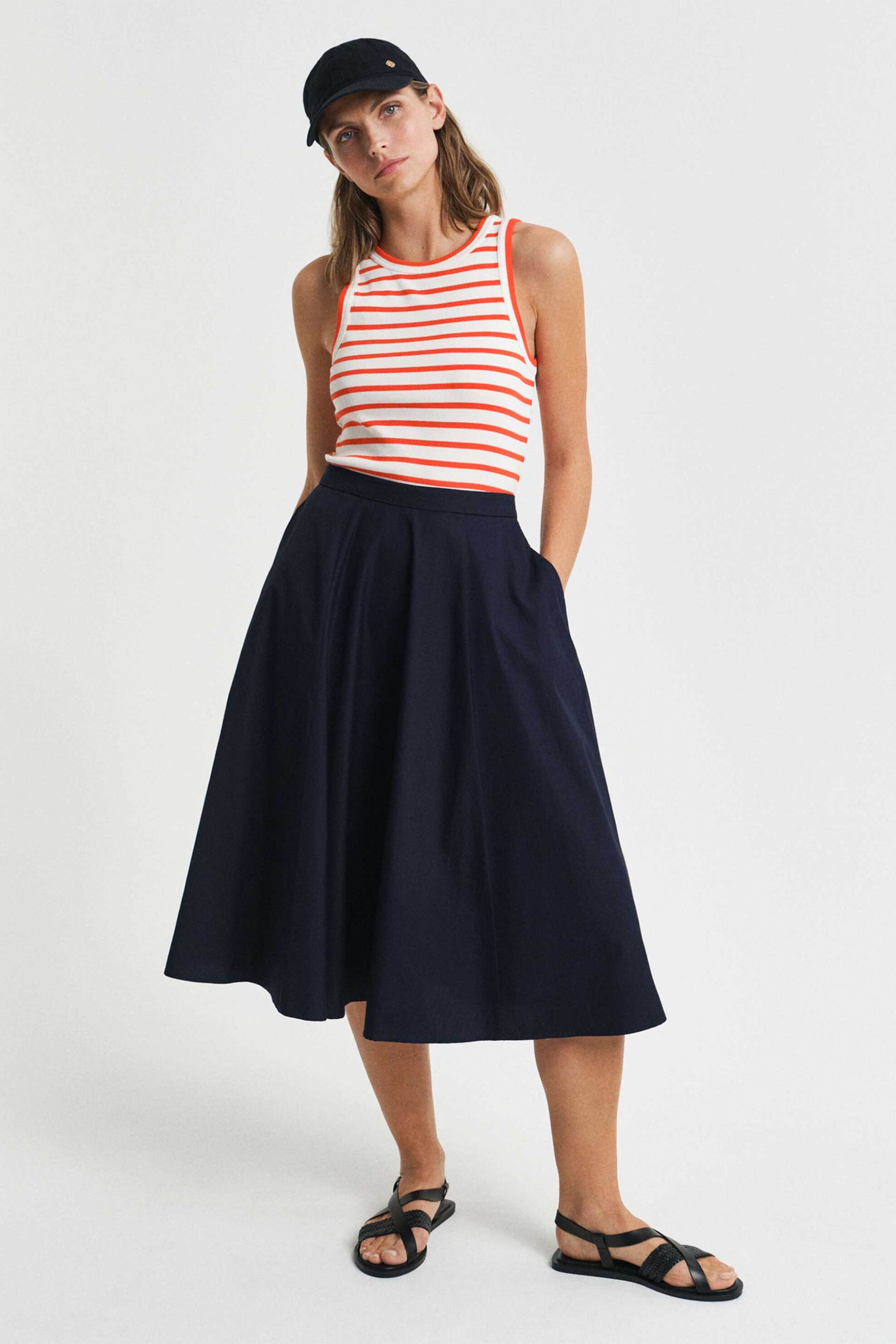GANT Gant γυναικεία midi φούστα Relaxed Fit - 4400163 Μπλε Σκούρο 2025