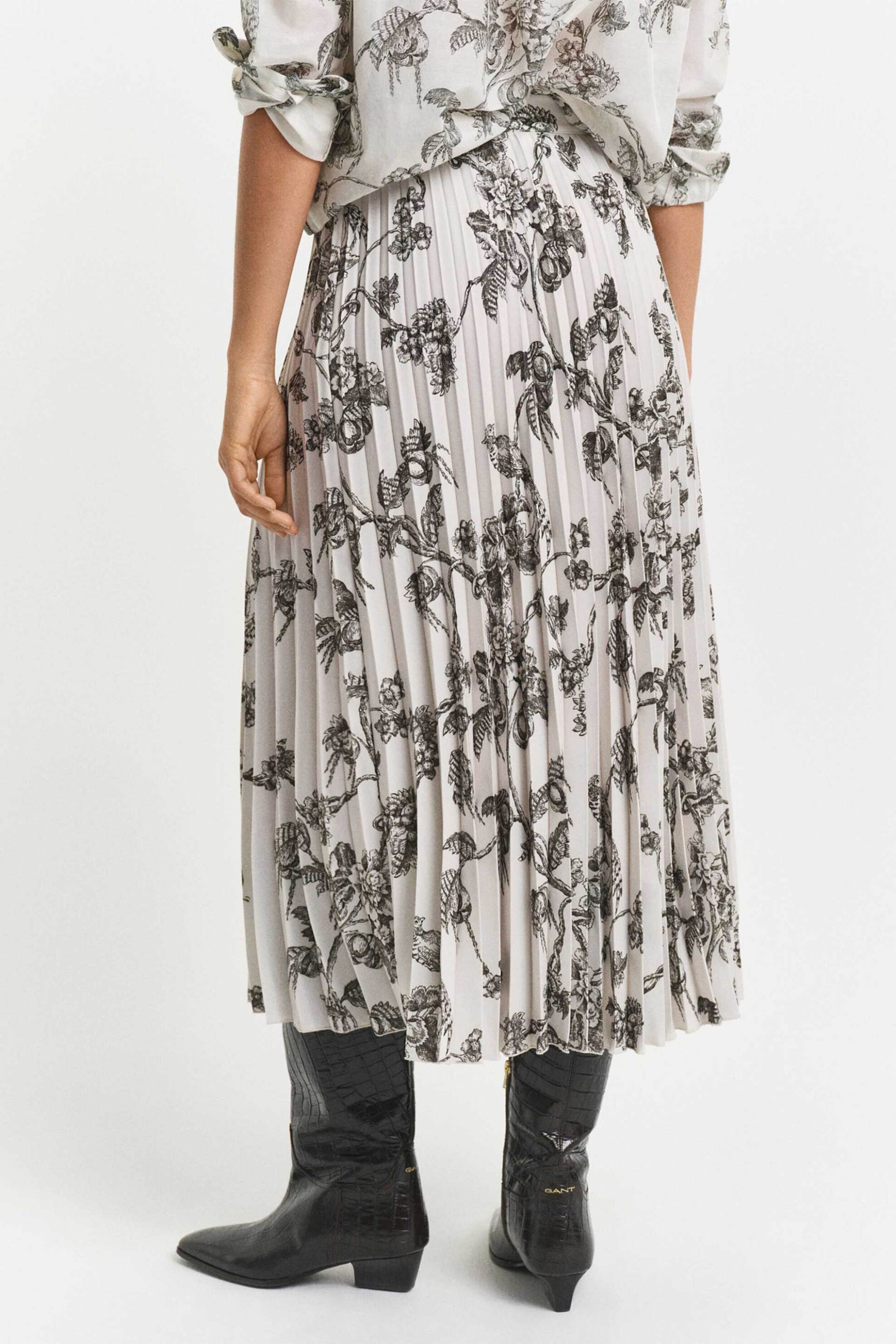 Gant γυναικεία midi φούστα με all-over print πλισέ - 4400199 Λευκό φωτογραφία