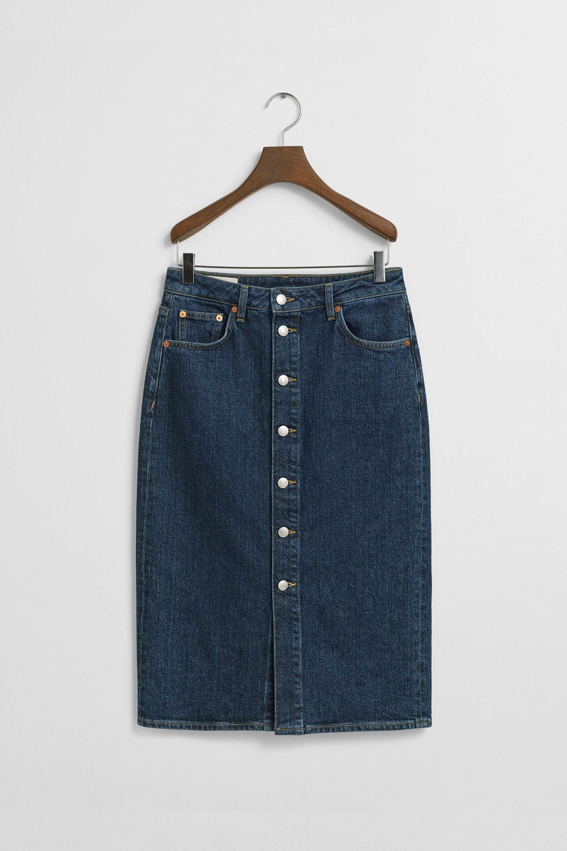 GANT Gant γυναικεία midi φούστα denim με κουμπιά - 4400205 Denim Blue Σκούρο - 4