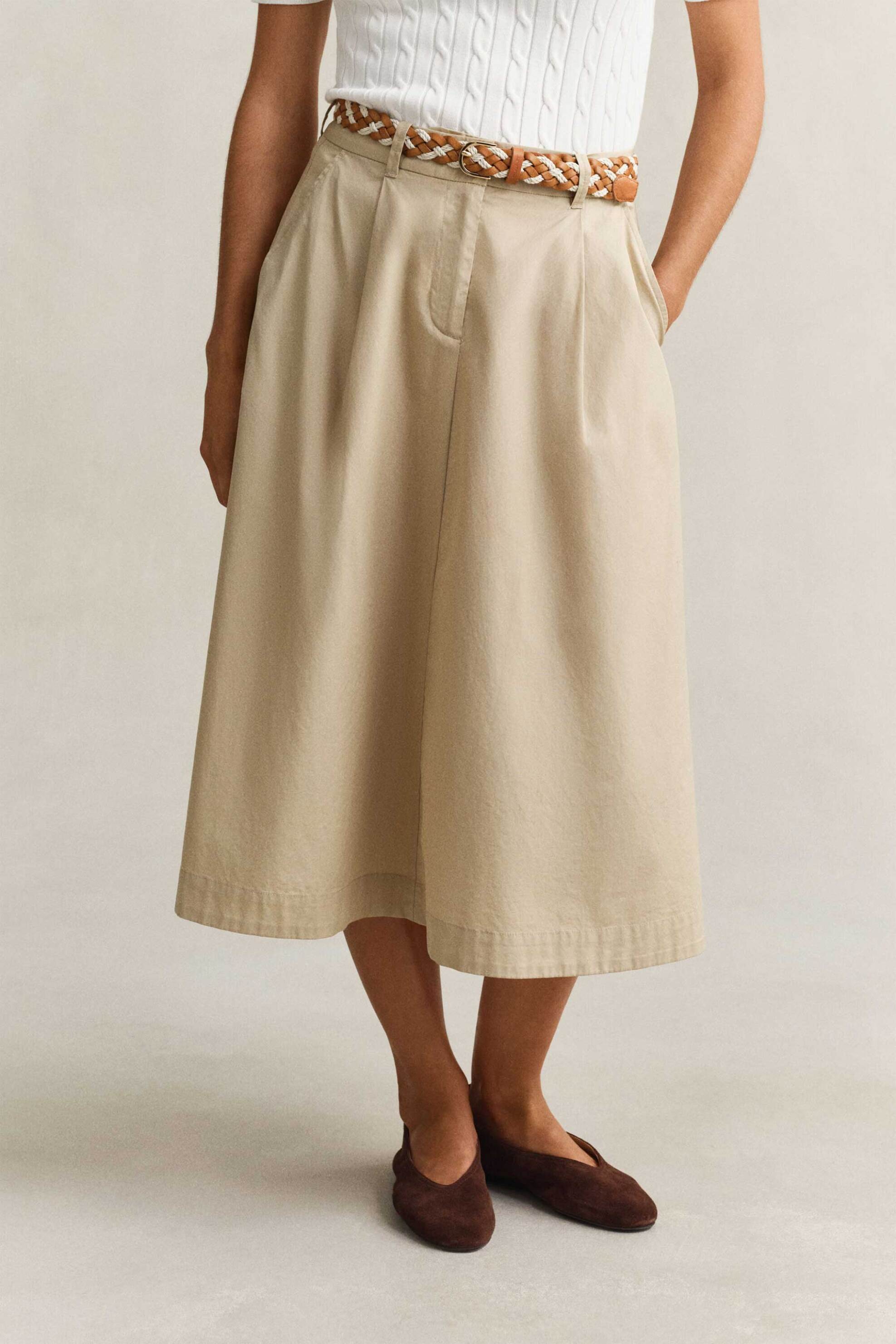 Gant γυναικεία midi φούστα ψηλόμεση Regular Fit - 4400224 Μπεζ