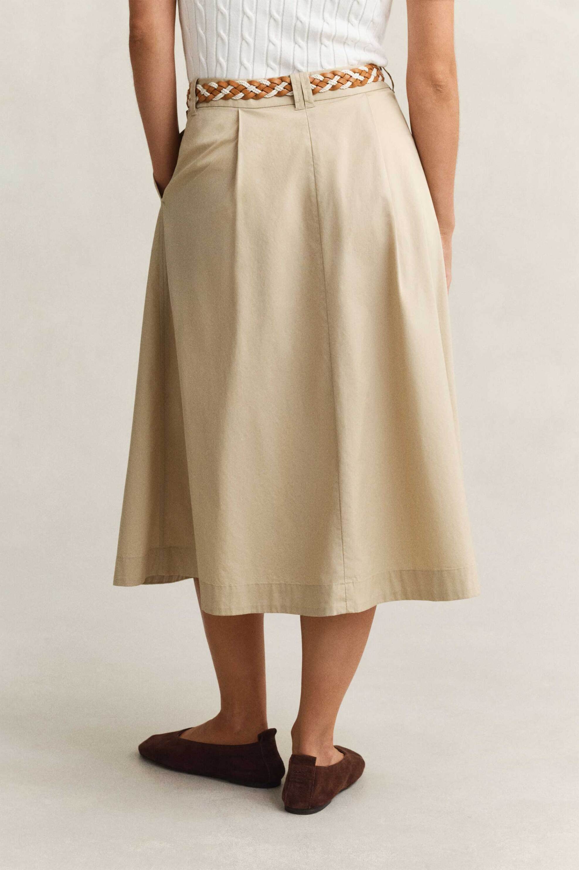 GANT Gant γυναικεία midi φούστα ψηλόμεση Regular Fit - 4400224 Μπεζ - 4