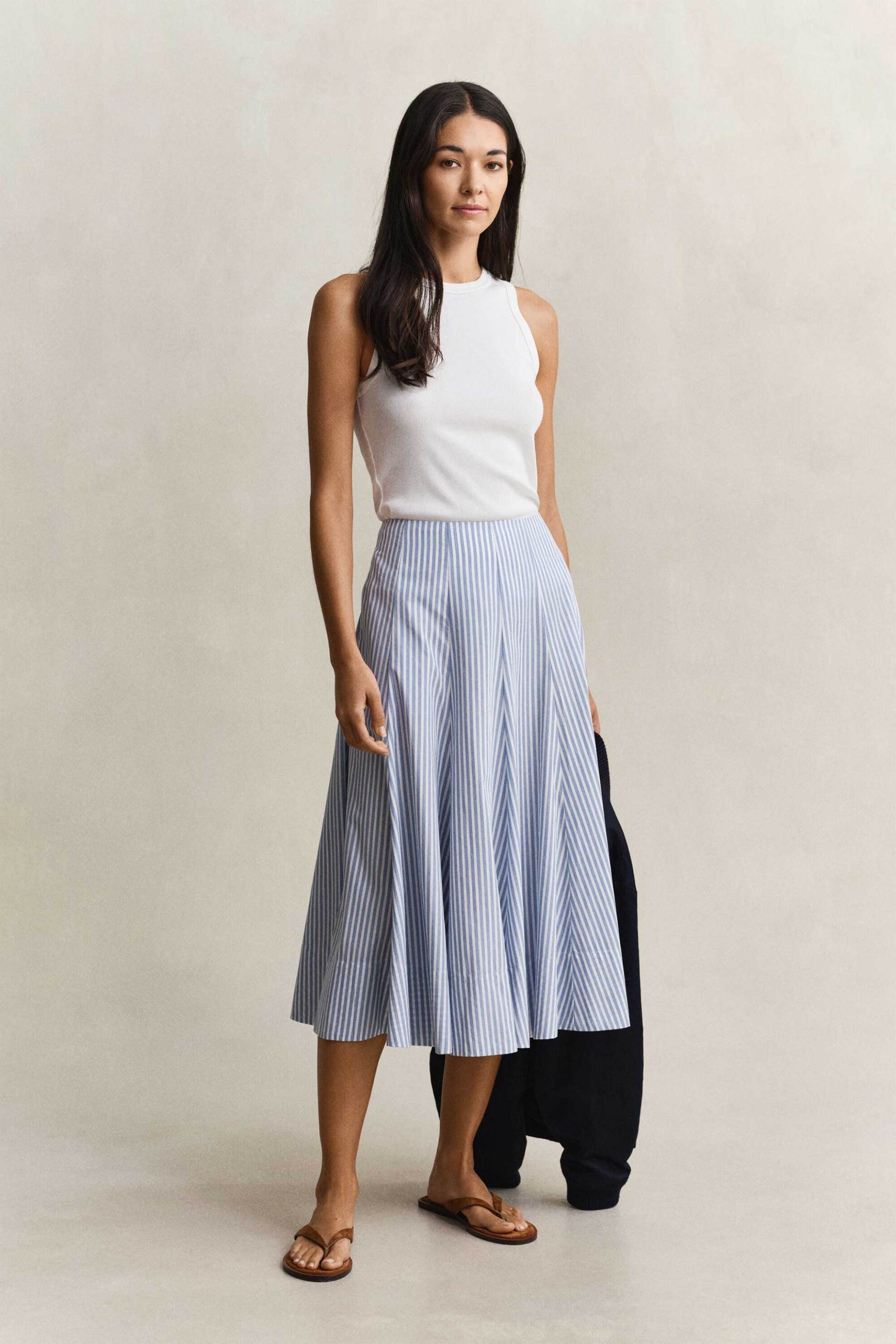 Gant γυναικεία midi φούστα με ριγέ σχέδιο Regular Fit - 4400244 Μπλε Ανοιχτό