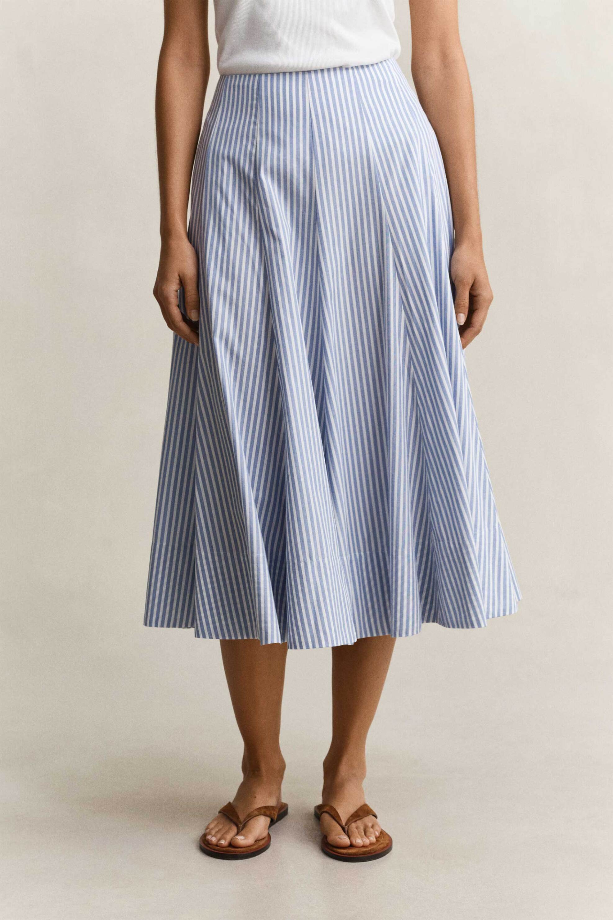 Gant γυναικεία midi φούστα με ριγέ σχέδιο Regular Fit - 4400244 Μπλε Ανοιχτό