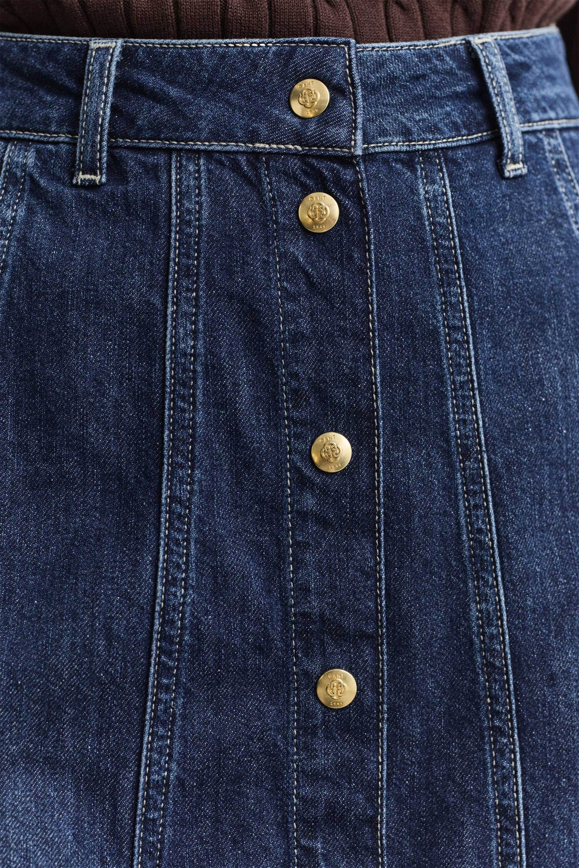 GANT Gant γυναικεία denim midi φούστα Flared Relaxed Fit - 4400258 Denim Blue Σκούρο - 4