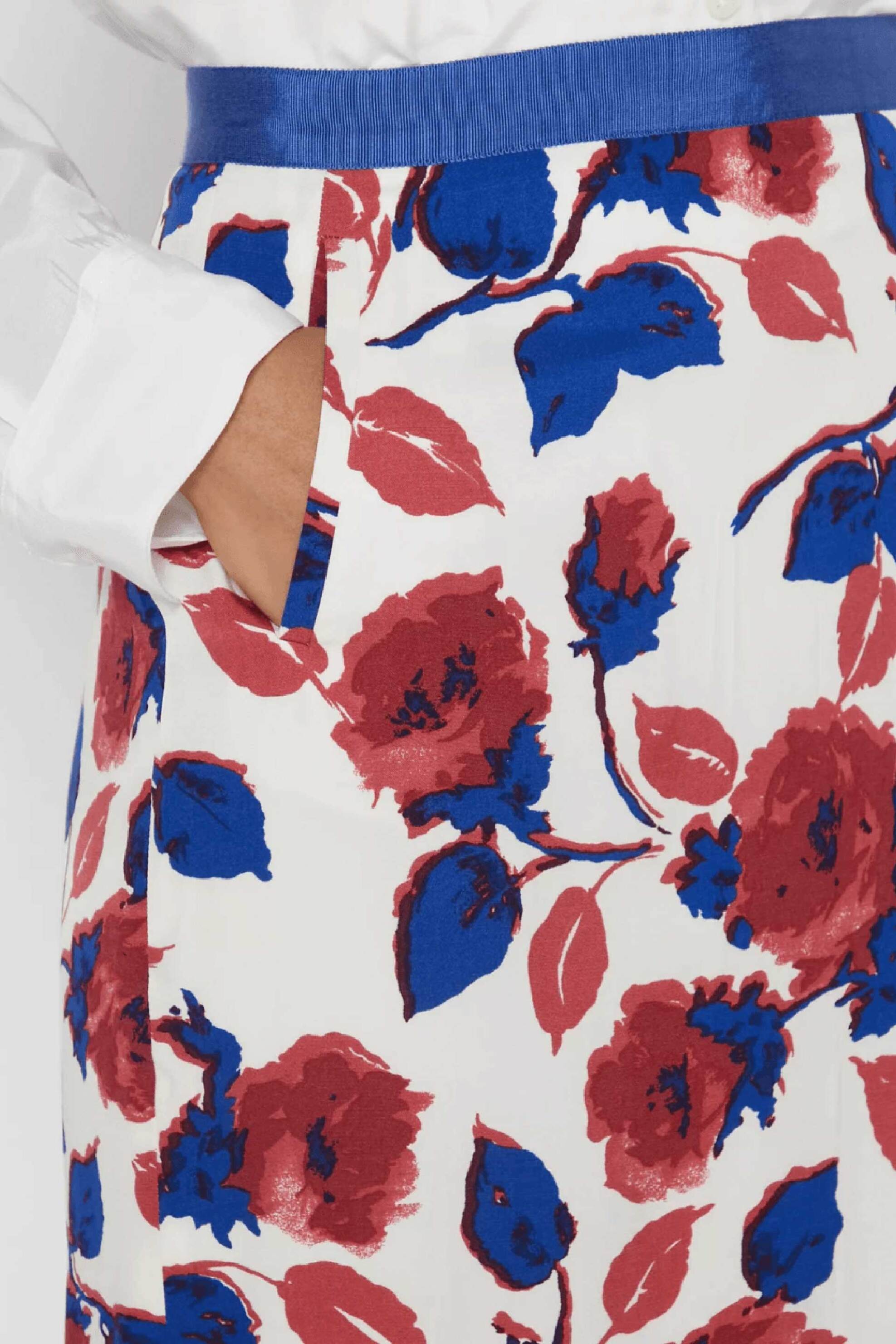Gant γυναικεία midi φούστα με τσέπες και all-over rose print - 4401022 Εκρού φωτογραφία