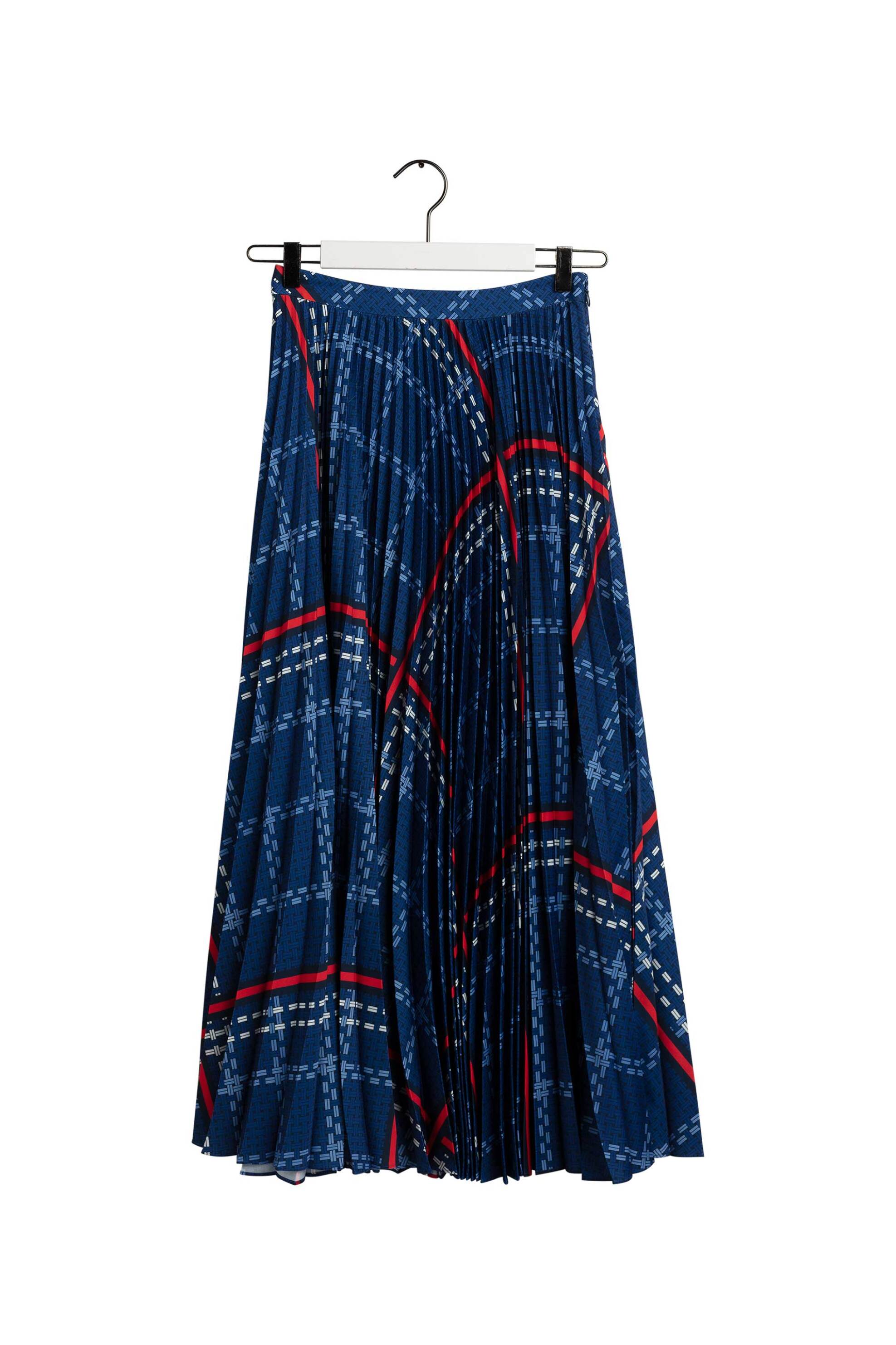 Gant Γυναικεία Maxi Φούστα με All-Over Signature Weave Print - 4401052 Μπλε