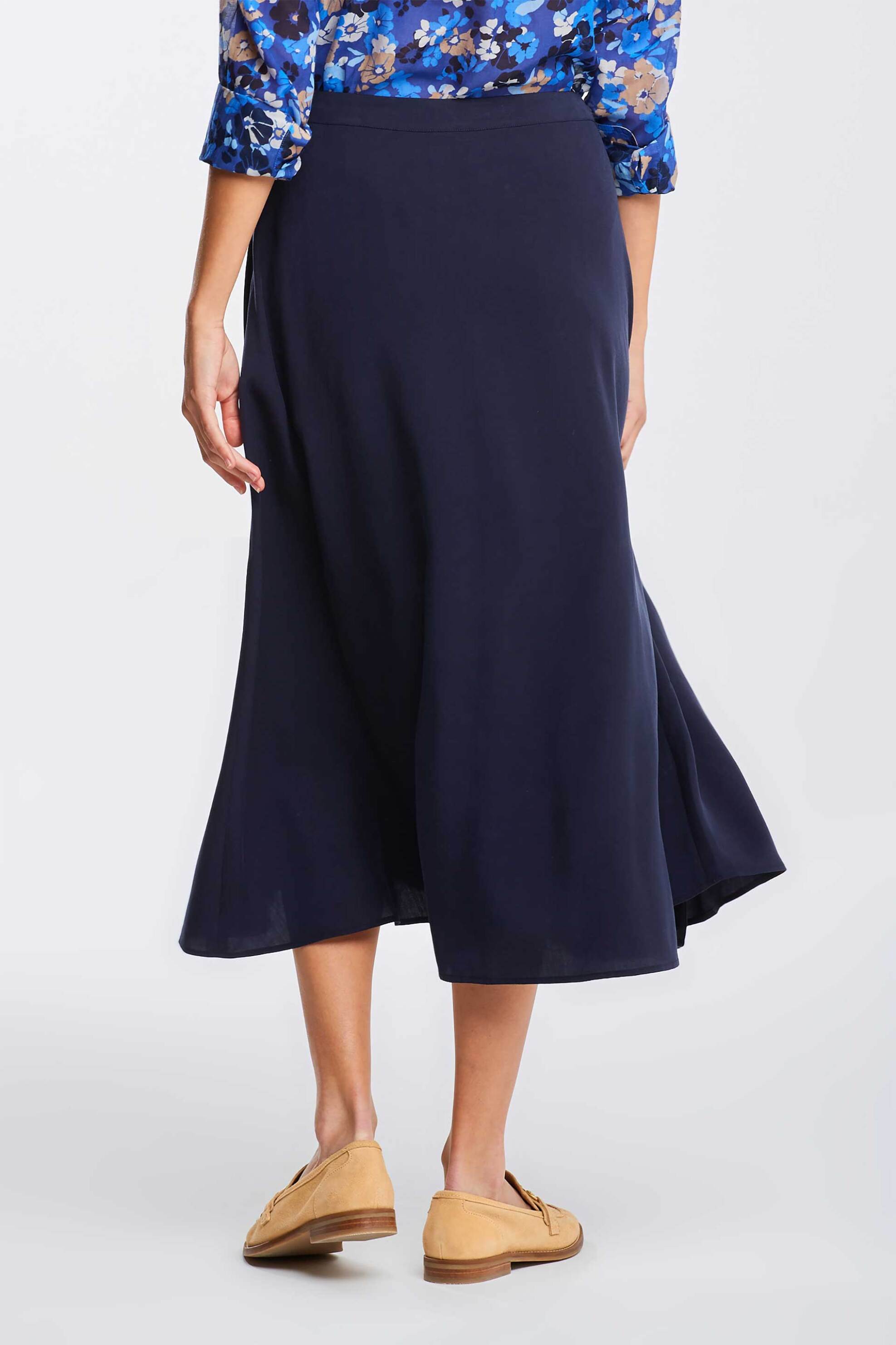 GANT Gant γυναικεία midi φούστα μονόχρωμη A line - 4401071 Μπλε Σκούρο - 3