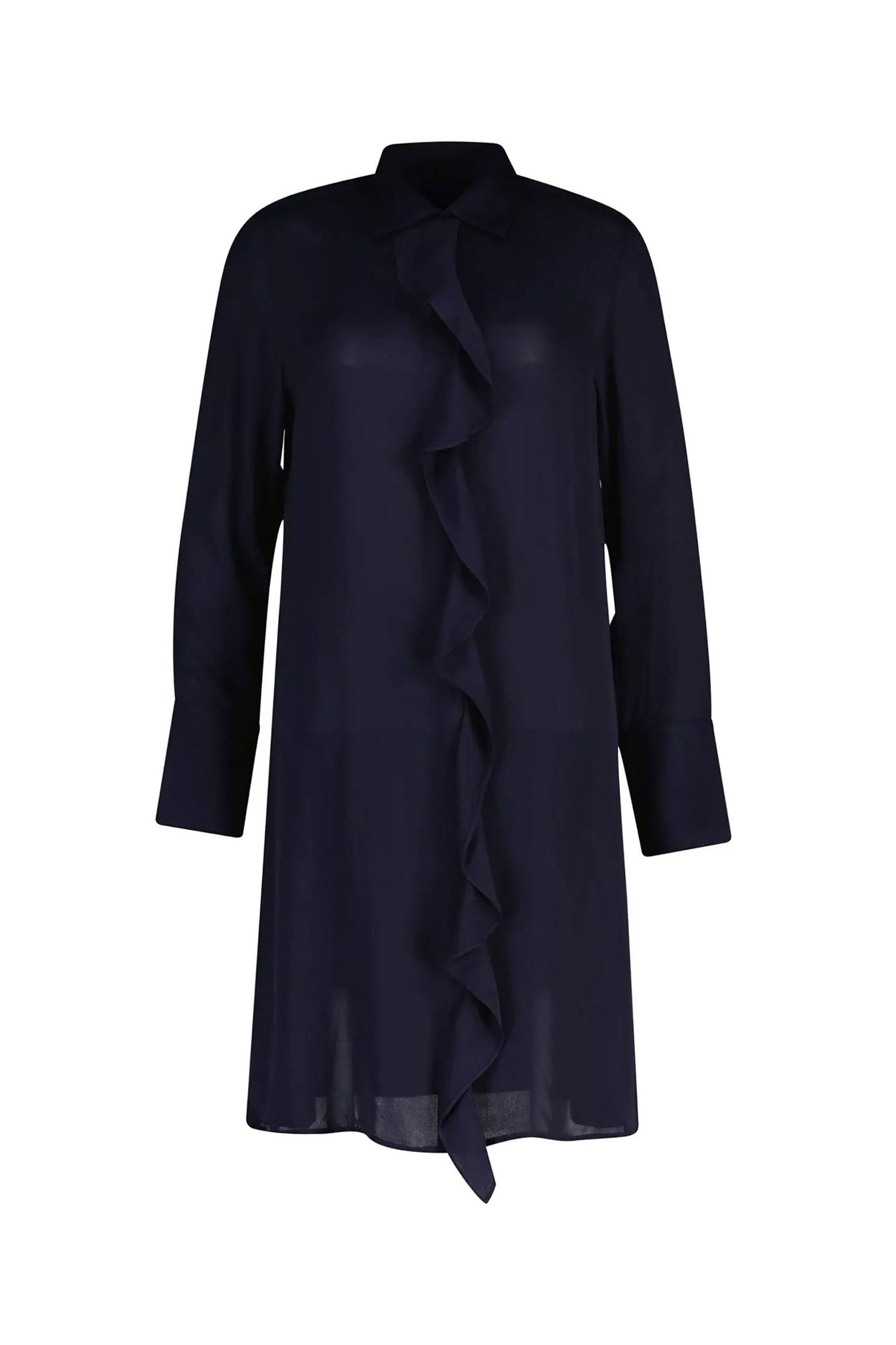 Gant γυναικείο midi φόρεμα με γιακά και βολάν - 4503455 Μπλε Σκούρο