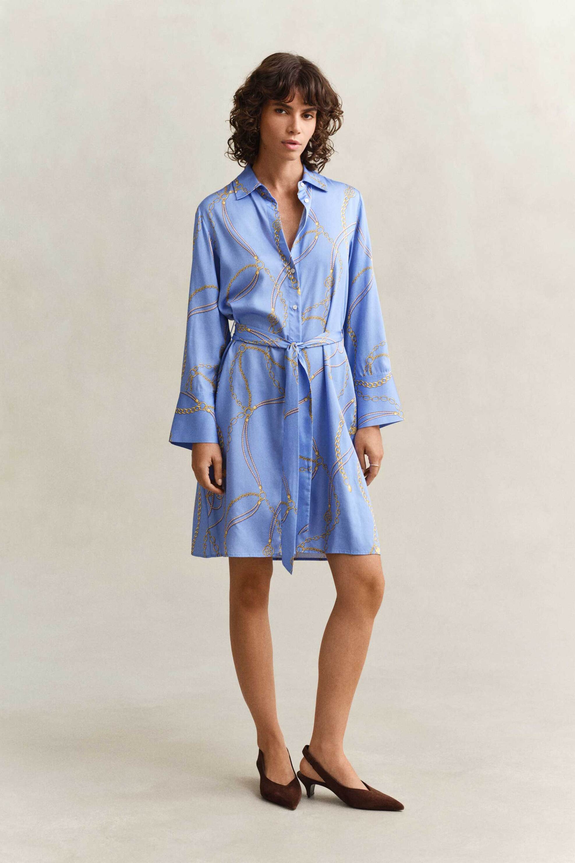 Gant γυναικείο mini φόρεμα σεμιζιέ με print Regular Fit - 4503497 Μπλε Ανοιχτό