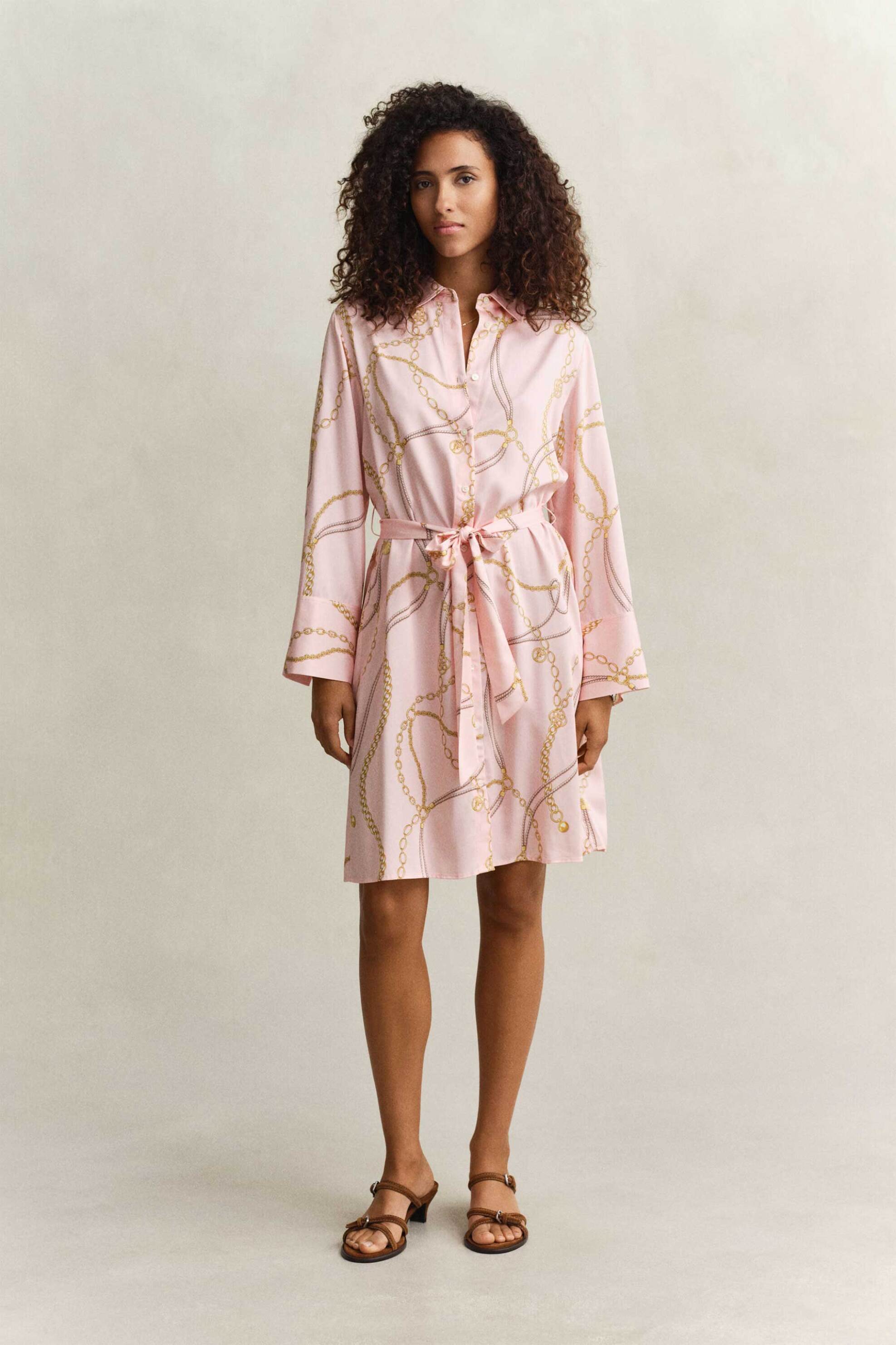 Gant γυναικείο mini φόρεμα σεμιζιέ με print Regular Fit - 4503497 Ροζ Ανοιχτό
