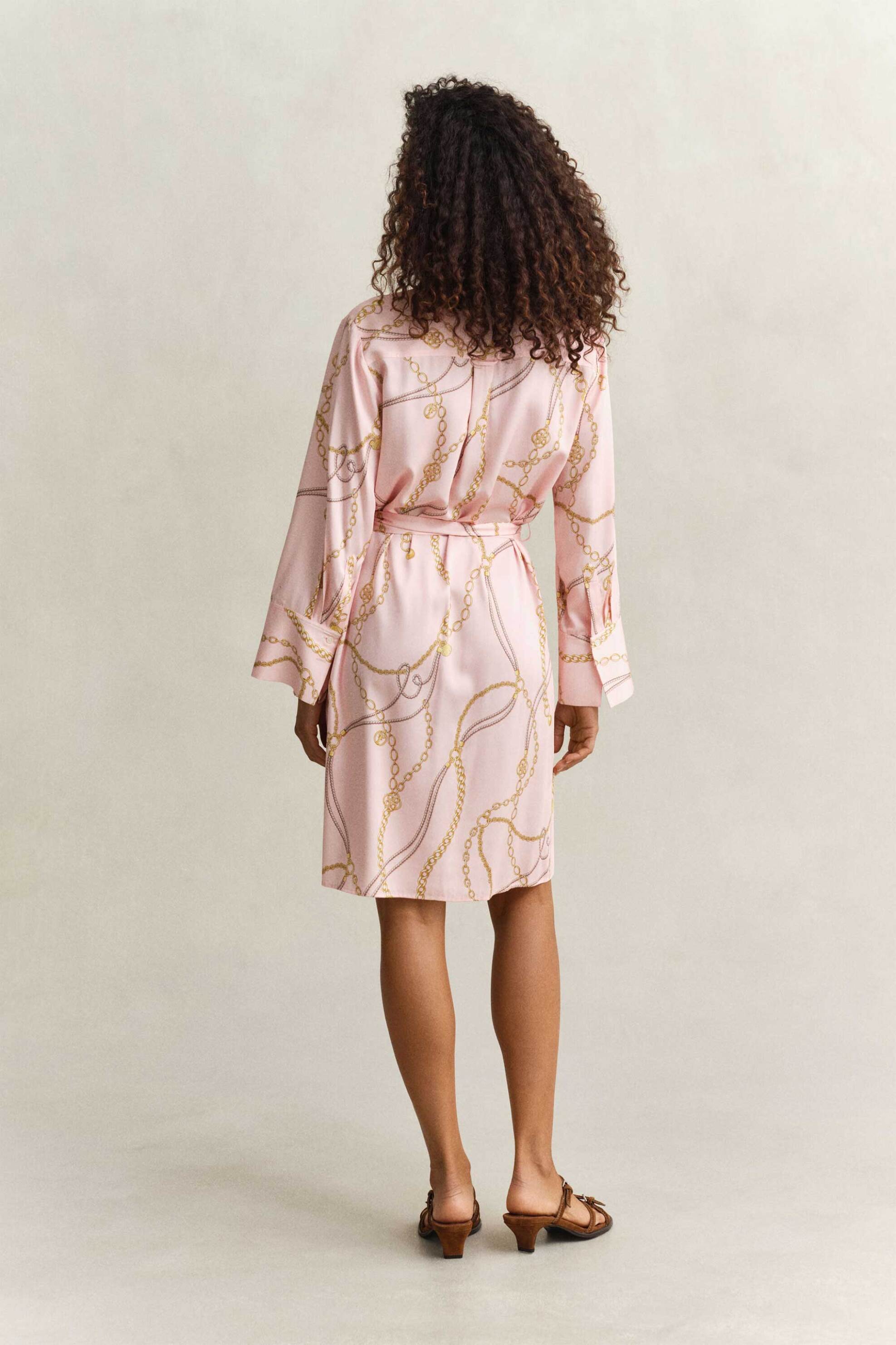 GANT Gant γυναικείο mini φόρεμα σεμιζιέ με print Regular Fit - 4503497 Ροζ Ανοιχτό - 3