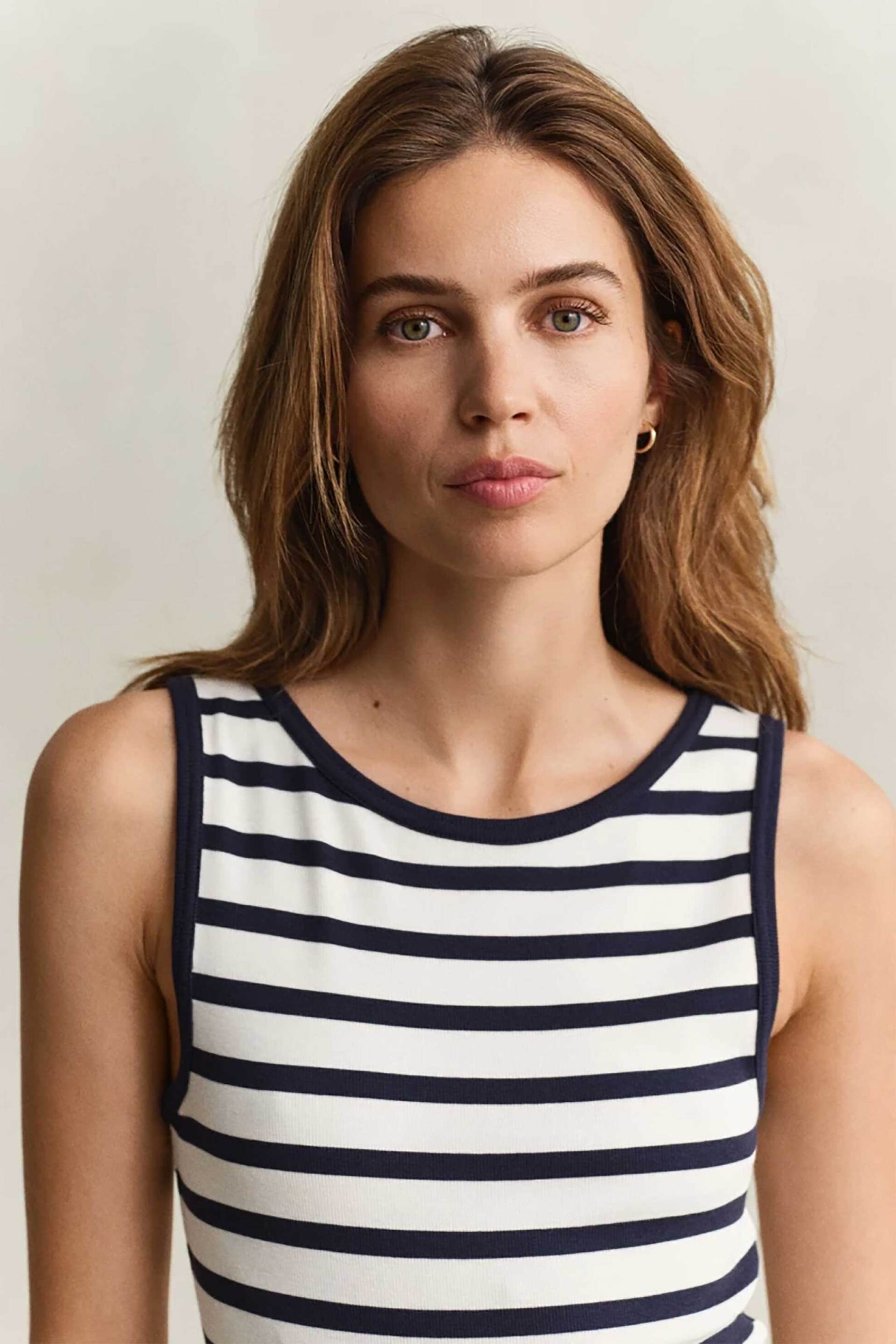 GANT Gant γυναικείο midi φόρεμα αμάνικο Slim Fit - 4503509 Μπλε Σκούρο - 2