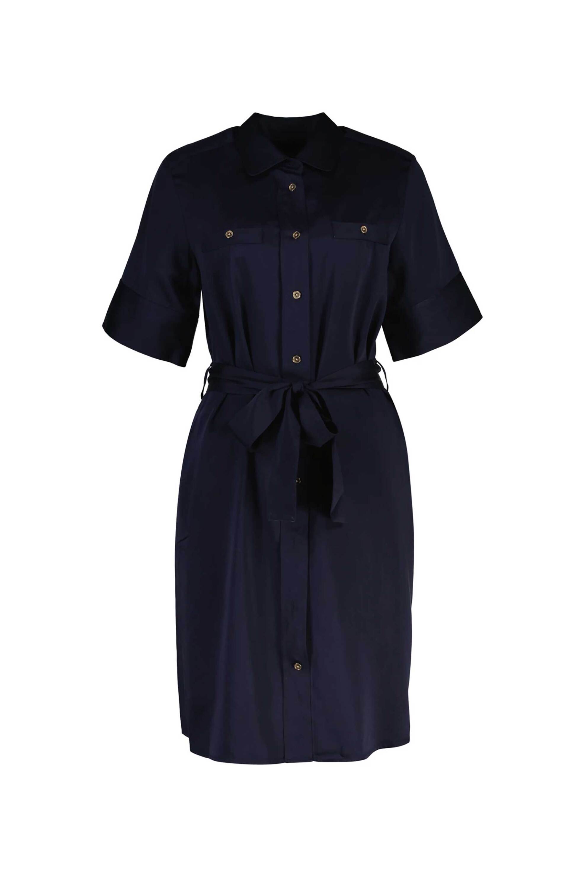 Gant γυναικείο midi φόρεμα σεμιζιέ με ζώνη Regular Fit - 4503532 Μπλε Σκούρο