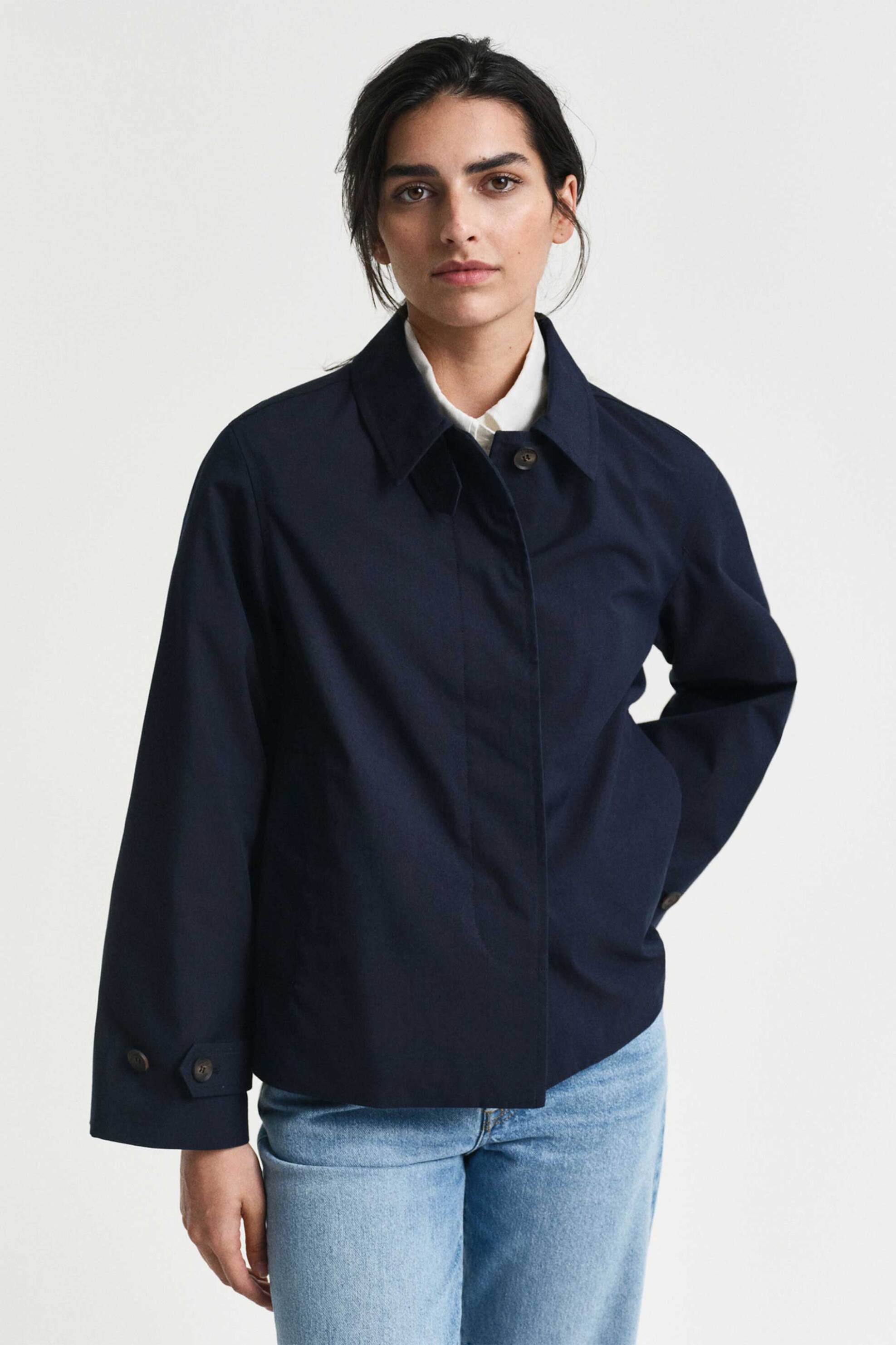 GANT Gant γυναικεία κοντή καπαρντίνα Regular Fit - 4700369 Μπλε Σκούρο 2025