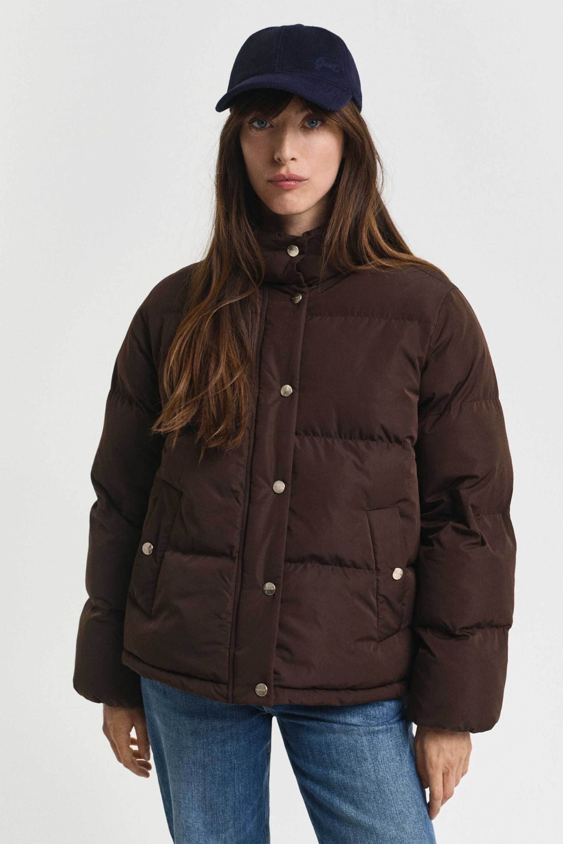 Gant γυναικείο μπουφάν καπιτονέ με ψηλό γιακά - 4700393 Καφέ