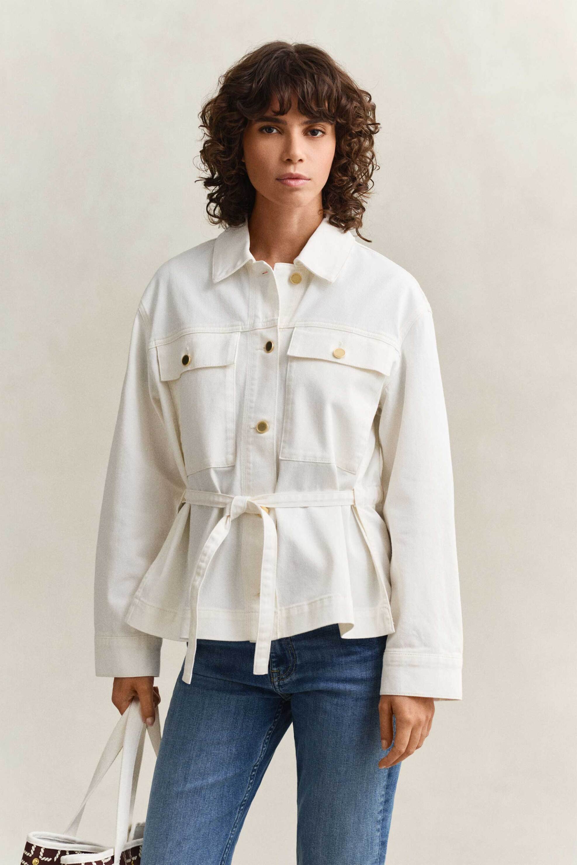 Gant γυναικείο denim jacket Relaxed Fit - 4700417 Λευκό
