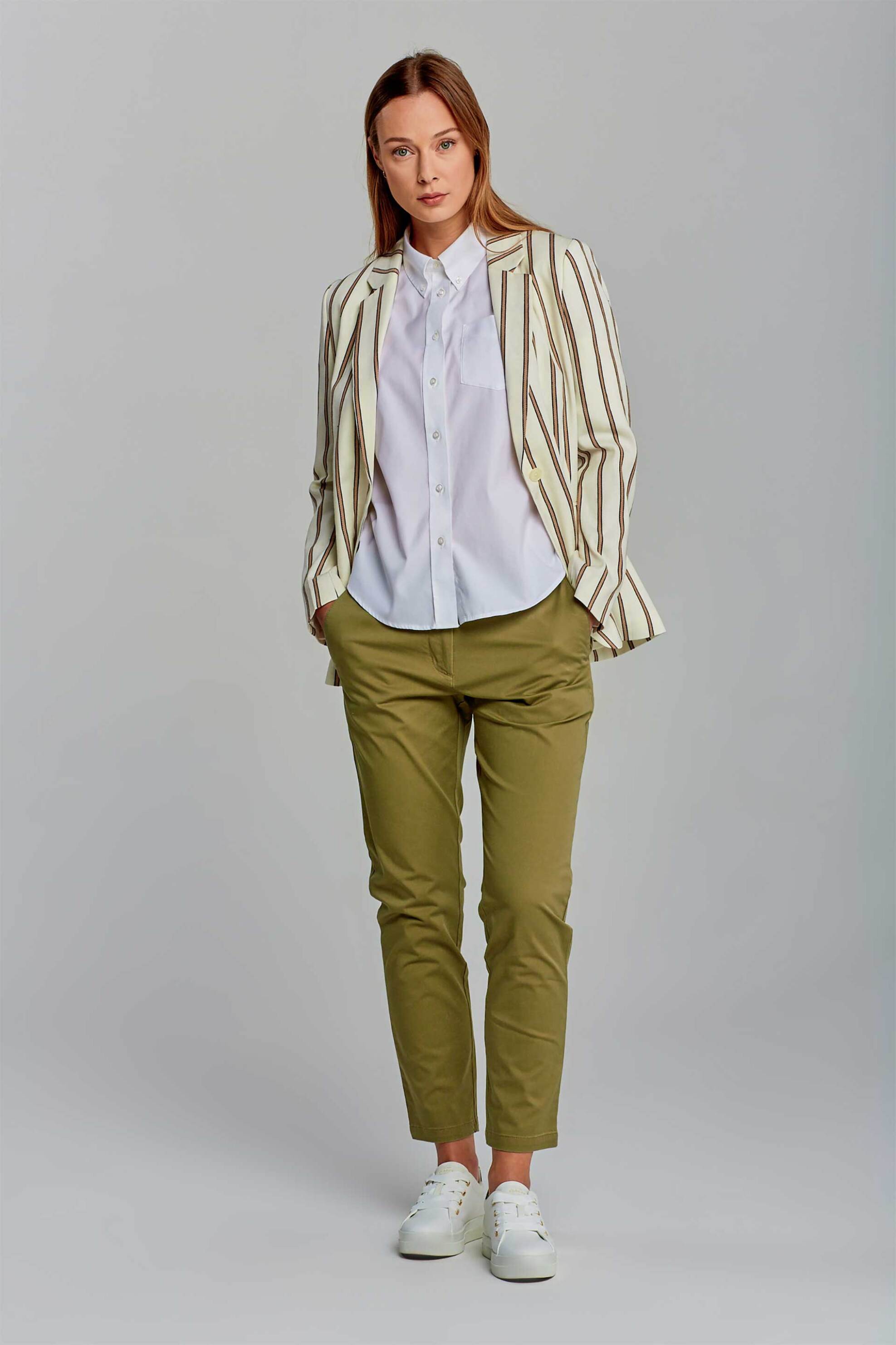 GANT Gant γυναικείο σακάκι με all-over sailor rope motif και τσέπες μπροστά - 4770111 Λευκό - 3