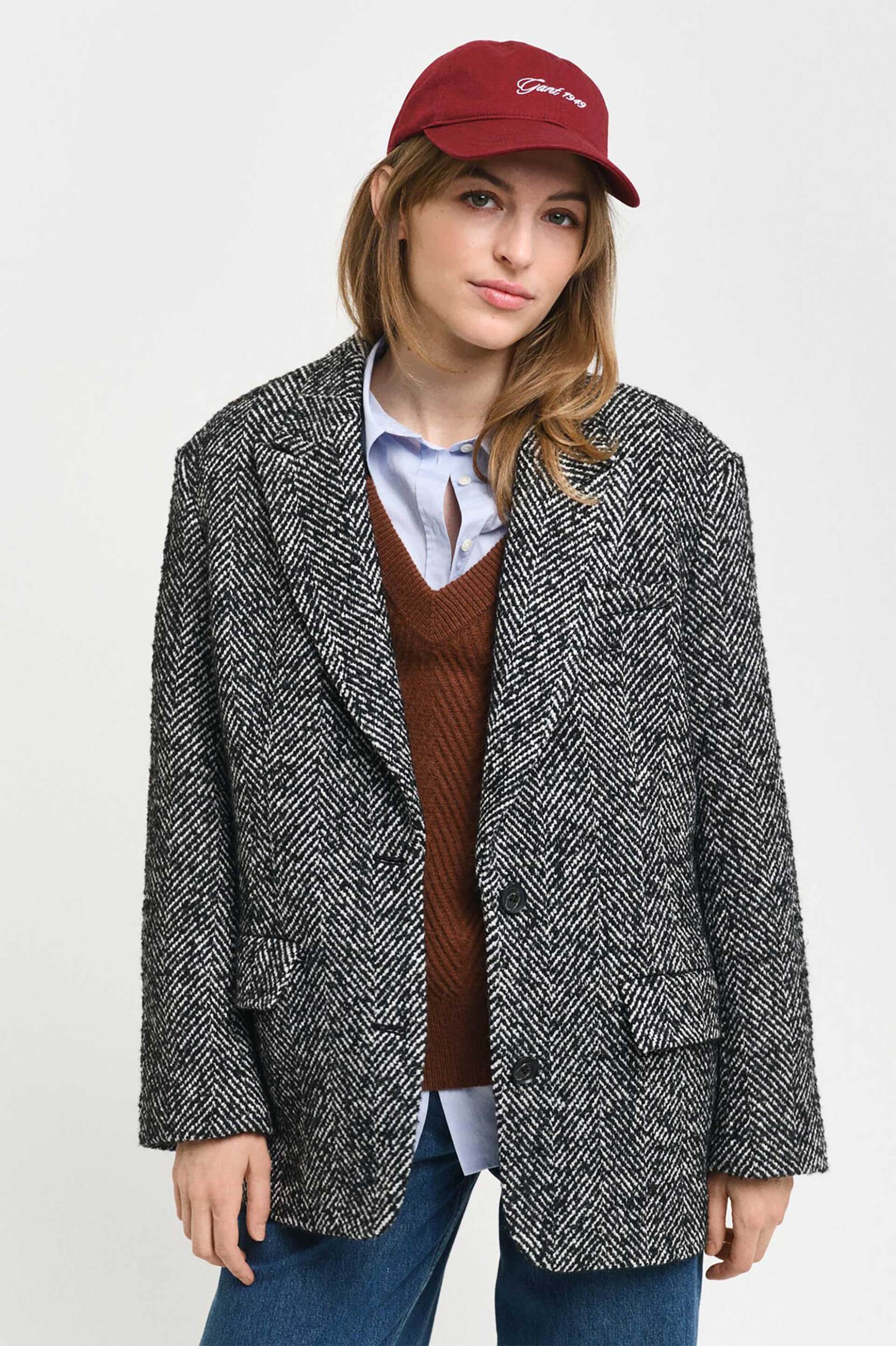 Gant γυναικείο σακάκι με herringbone pattern Relaxed Fit