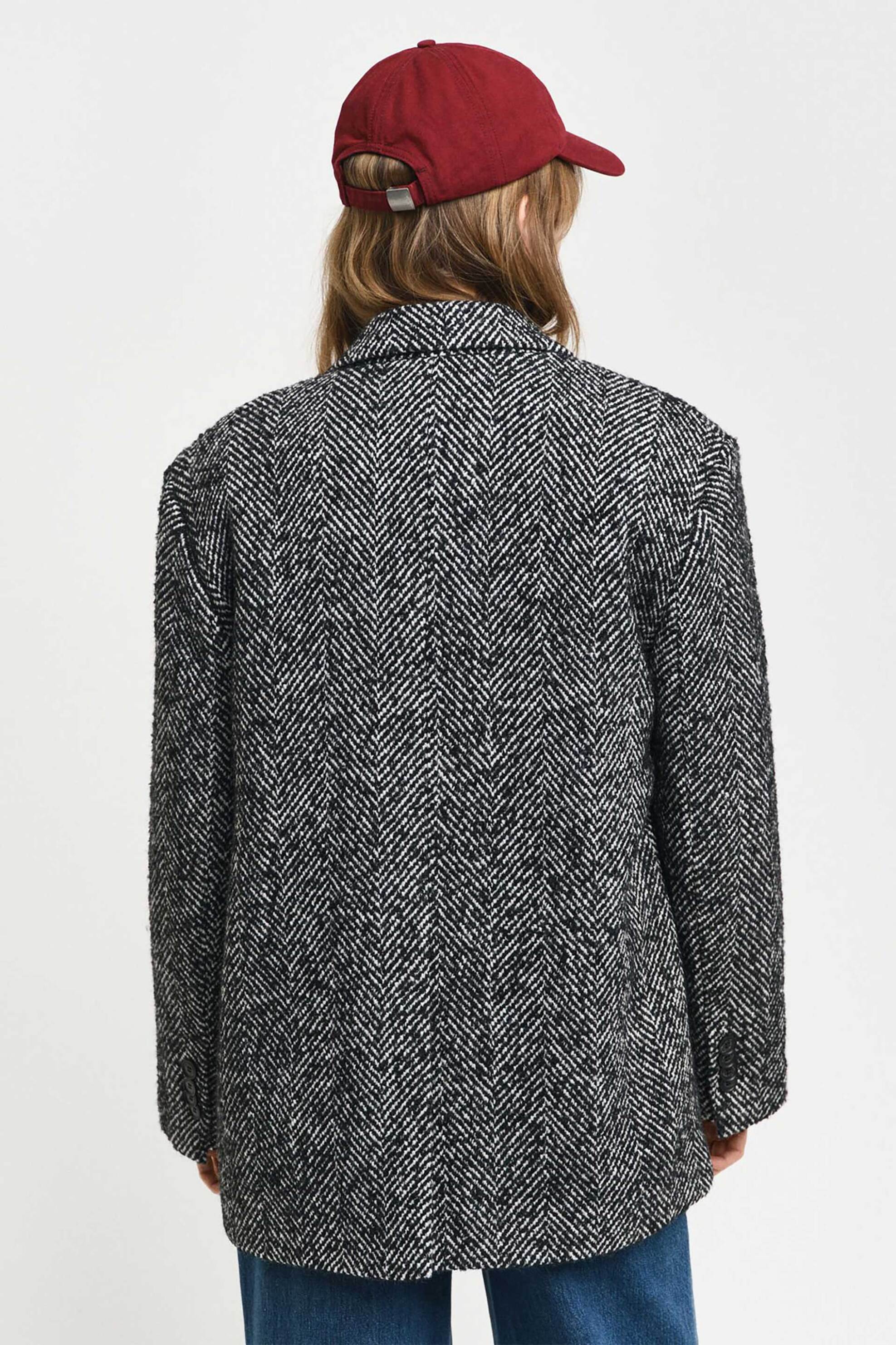 Gant γυναικείο σακάκι με herringbone pattern Relaxed Fit - 4770313 Μαύρο φωτογραφία