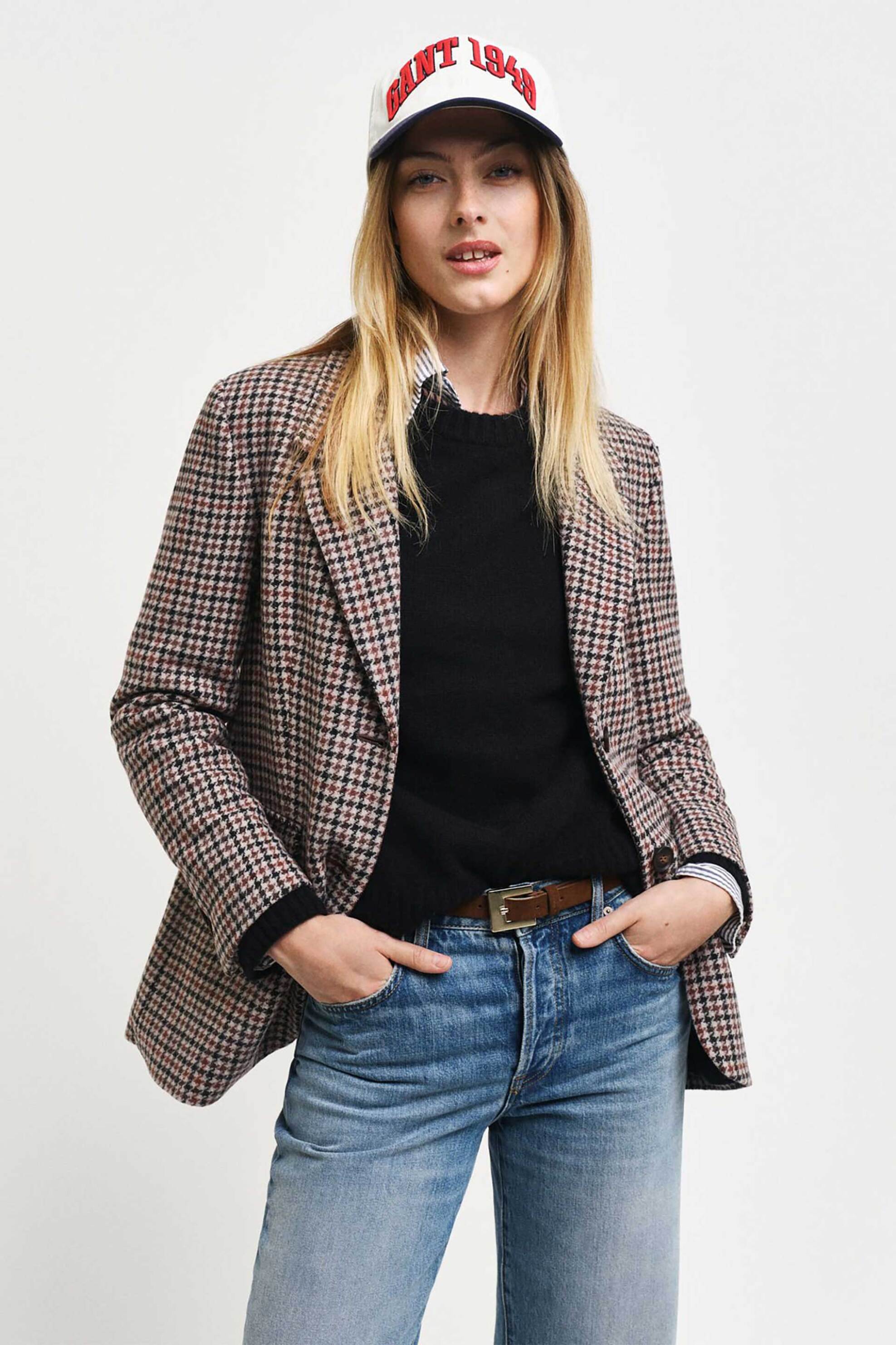 Gant γυναικείο μάλλινο σακάκι pied-de-poule Regular Fit | 42