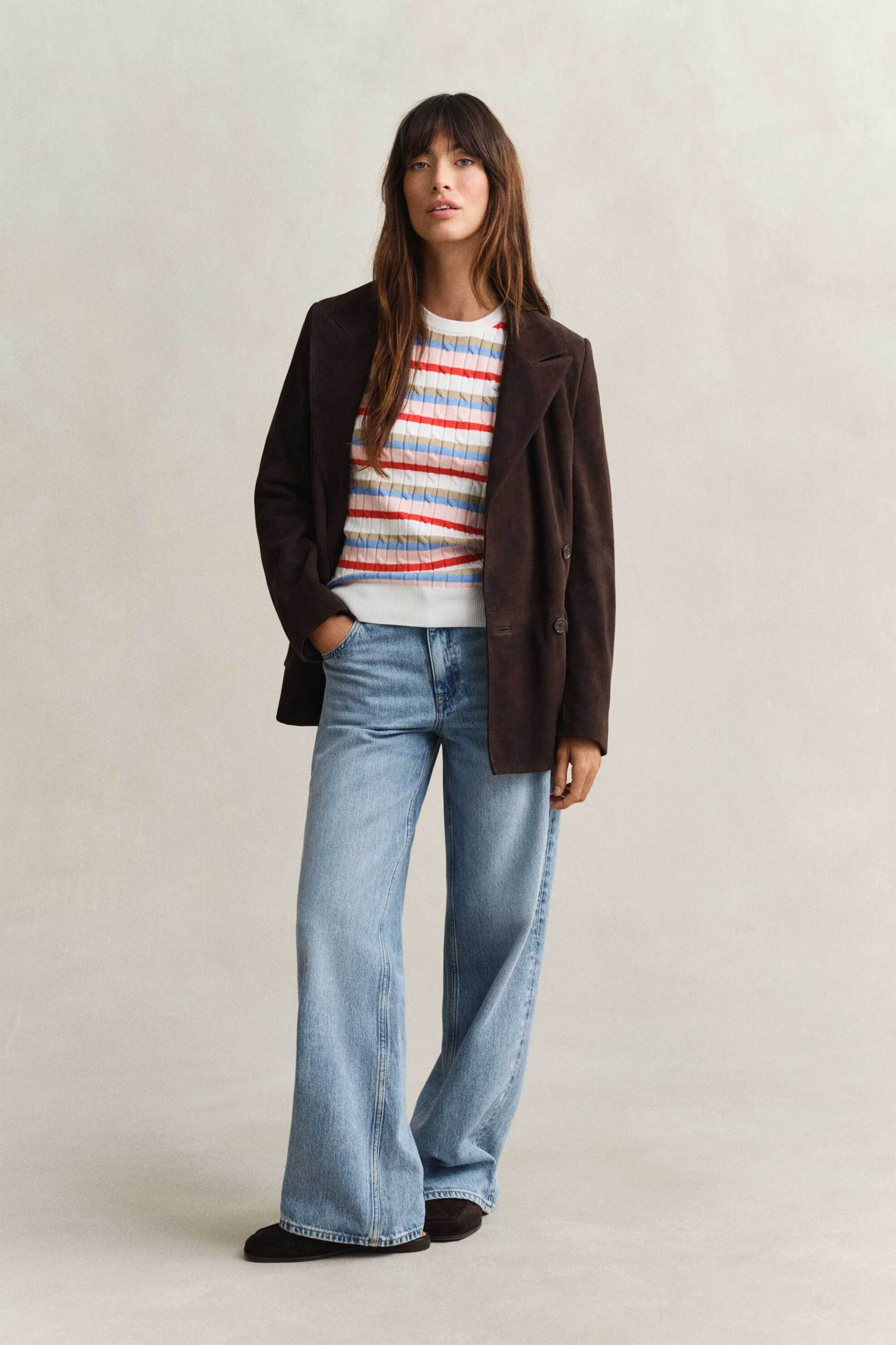 GANT Gant γυναικείο πουλόβερ με ριγέ σχέδιο και cable knit pattern Slim Fit - 4800104 Πολύχρωμο - 3