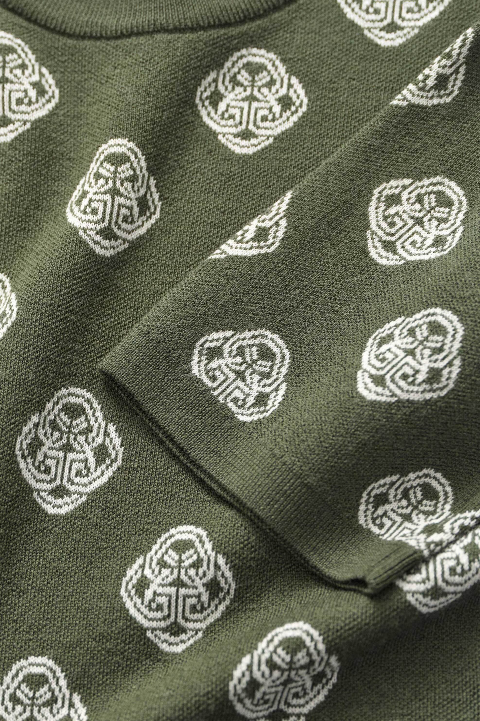 GANT Gant γυναικείο μάλλινο πουλόβερ με all-over monogram pattern Regular Fit - 4802427 Χακί Nivo - 2