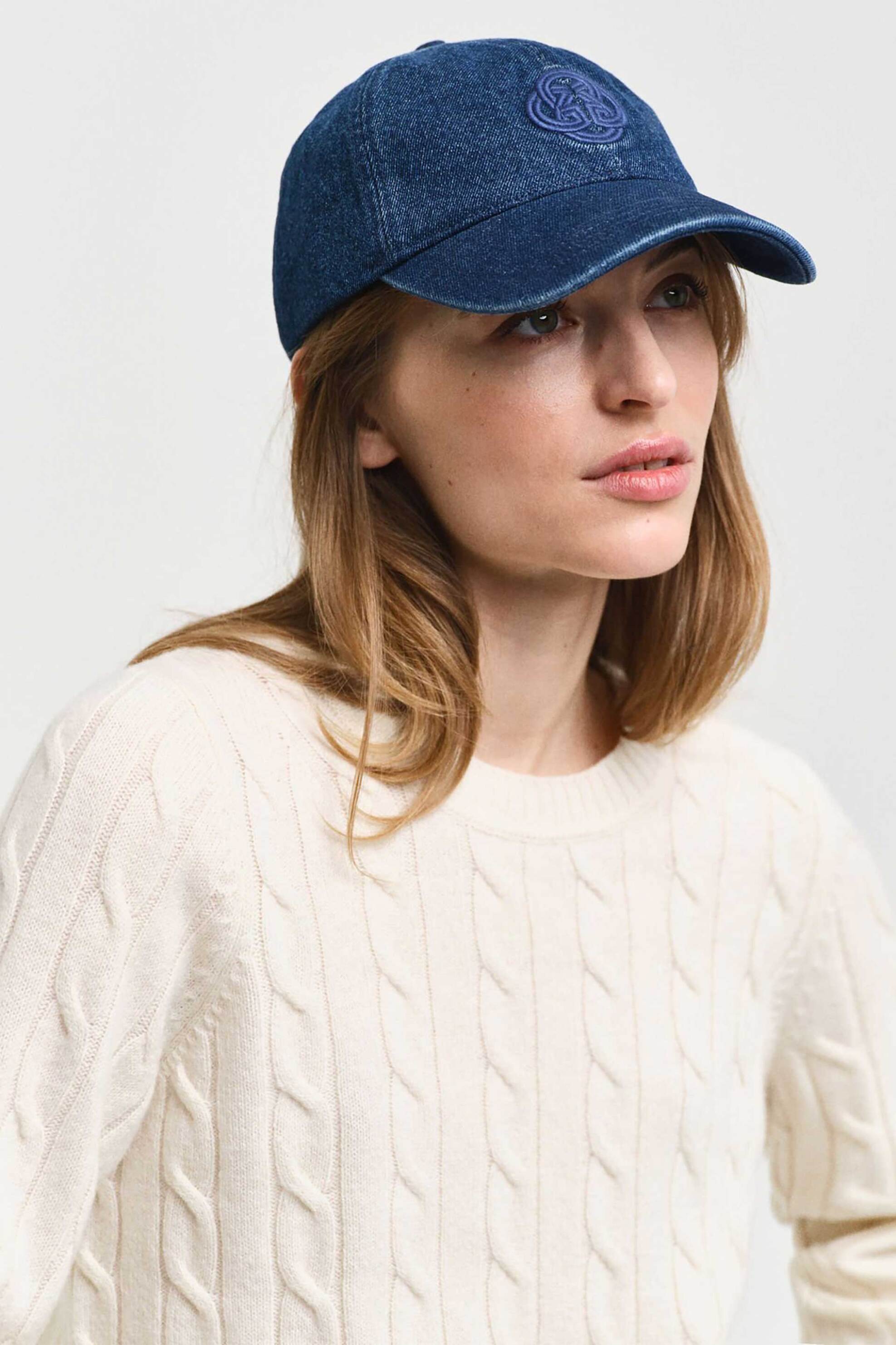 Gant γυναικείο μάλλινο πουλόβερ με cable knit pattern Regular Fit - 4805315 Κρέμ