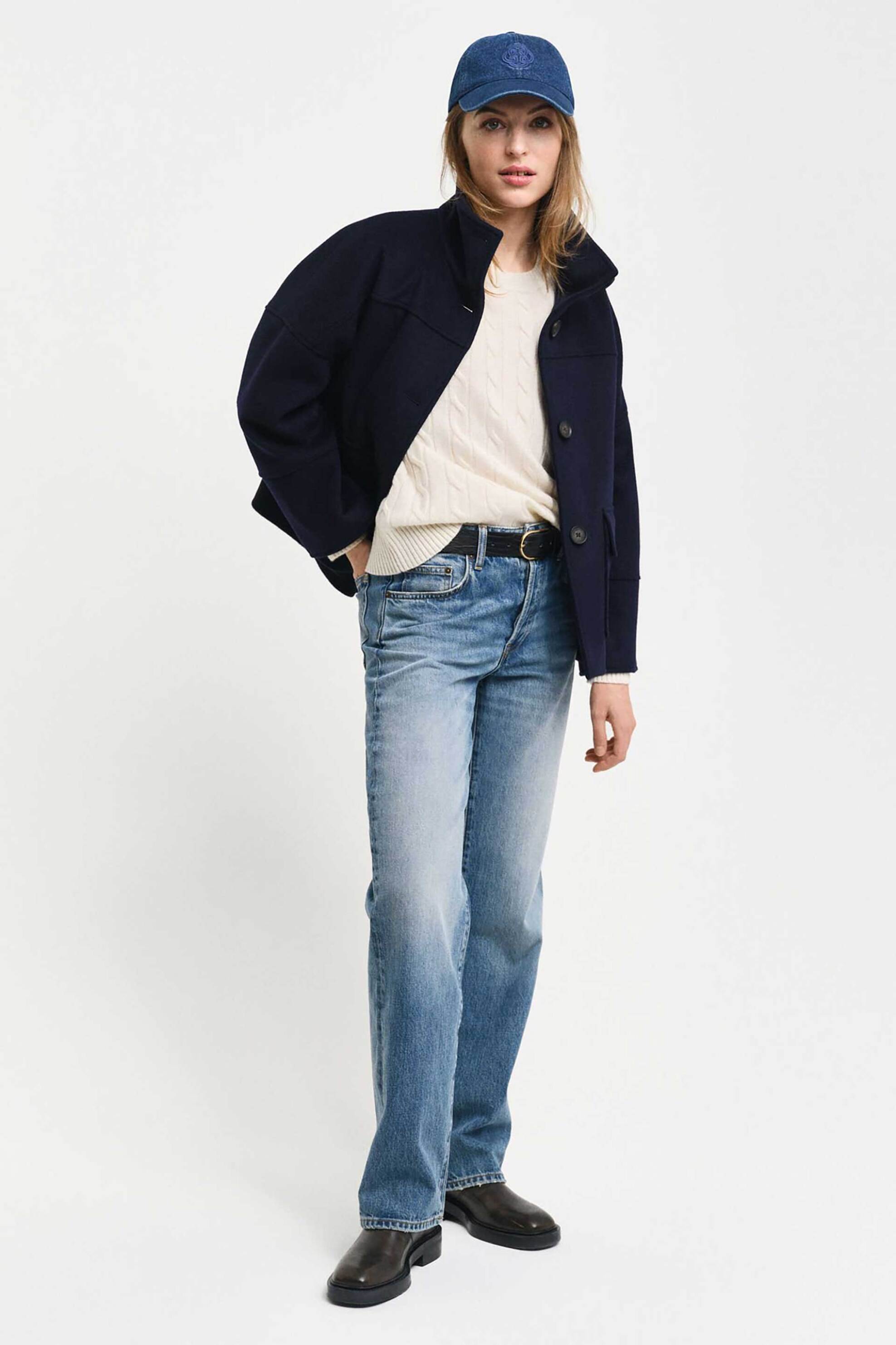 GANT Gant γυναικείο μάλλινο πουλόβερ με cable knit pattern Regular Fit - 4805315 Κρέμ - 3