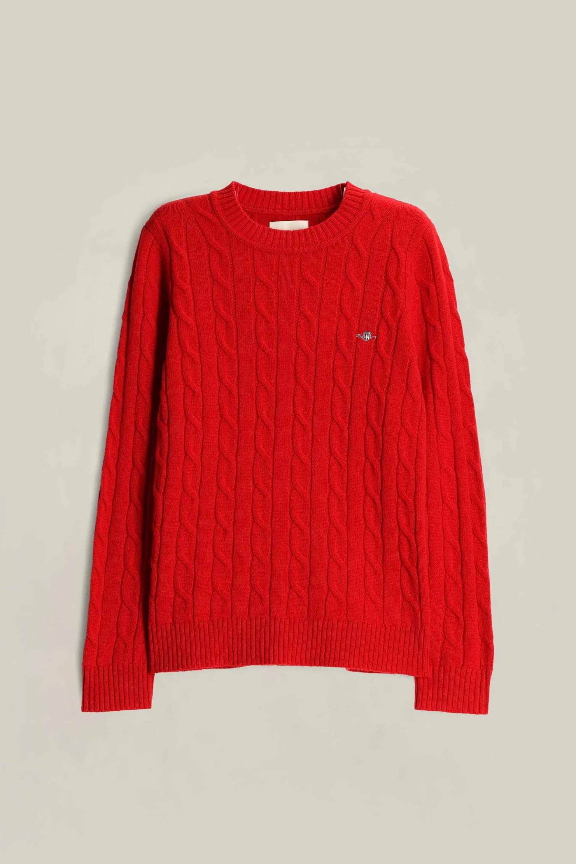 Gant γυναικείο μάλλινο πουλόβερ με cable knit pattern Regular Fit - 4805315 Κόκκινο