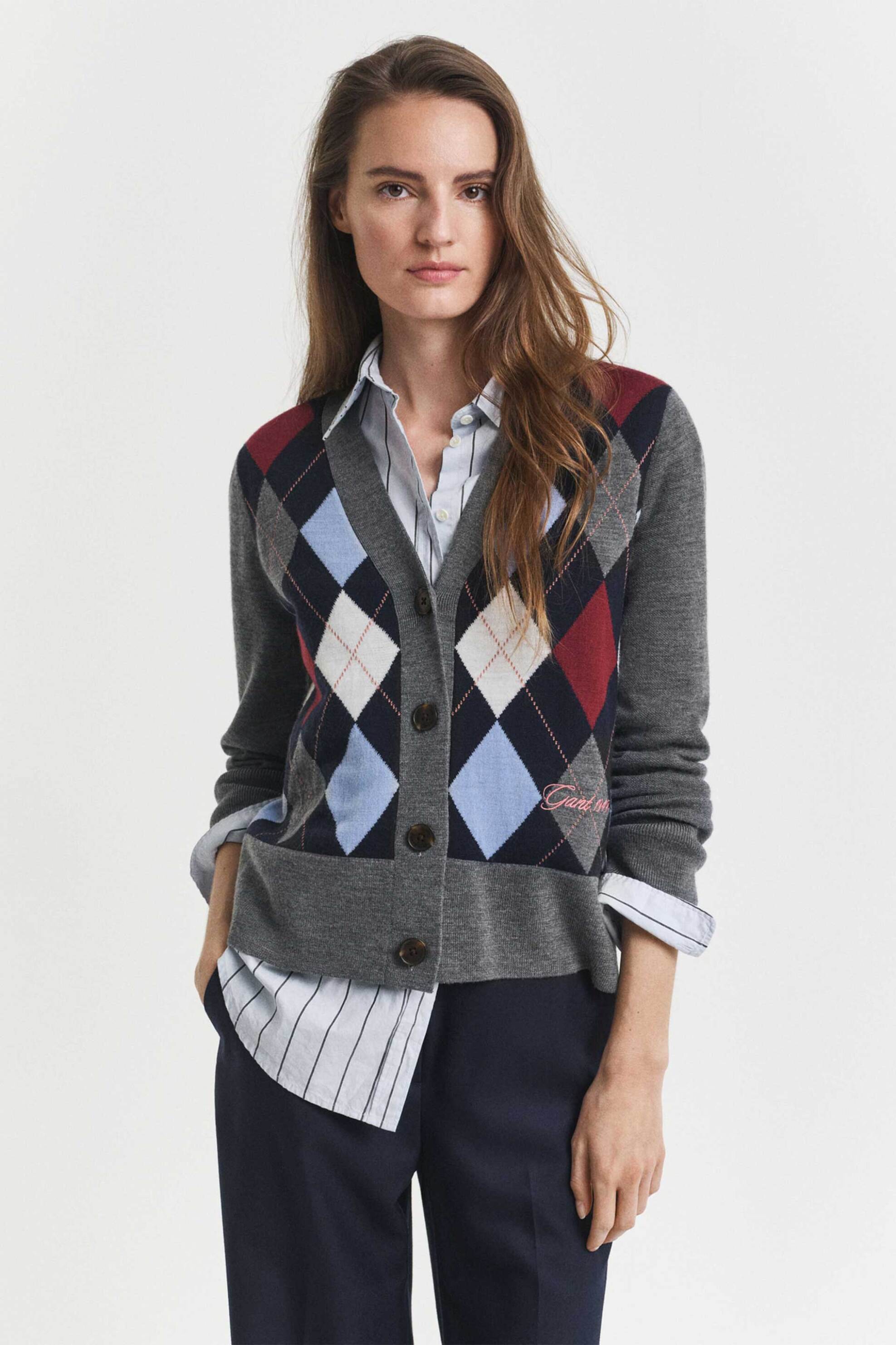 Gant γυναικεία ζακέτα με argyle pattern