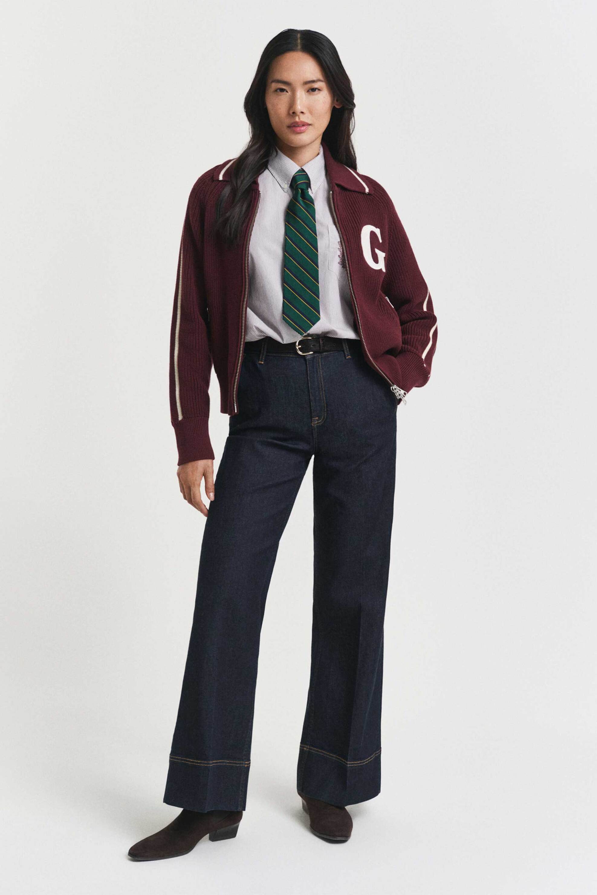 Gant γυναικεία ζακέτα με μονόγραμμα - 4805369 Μπορντό φωτογραφία