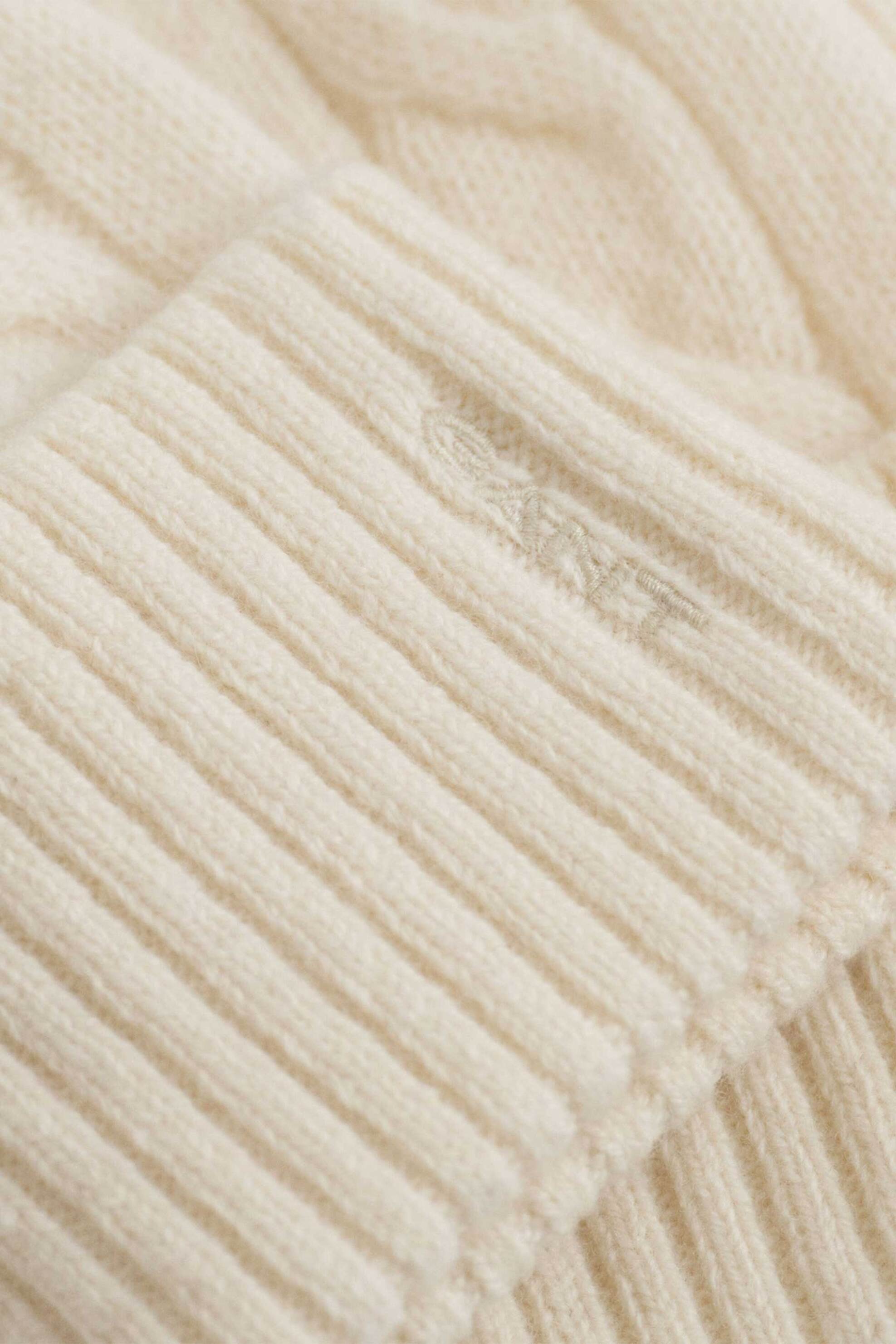 Gant γυναικείος μάλλινος σκούφος με cable knit pattern - 4910058 Κρέμ φωτογραφία