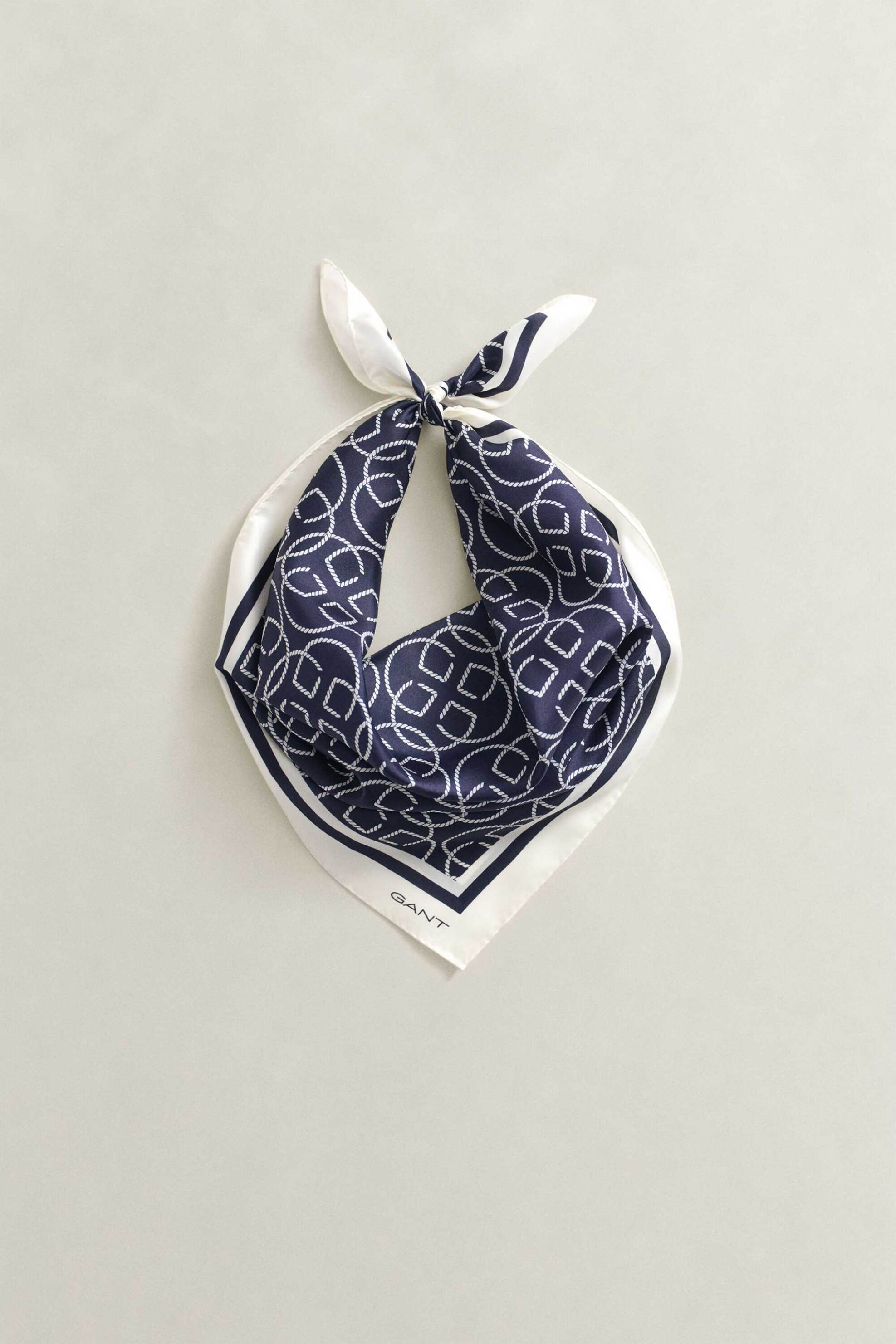 Gant γυναικείο μεταξωτό φουλάρι με monogram - 4920275 Μπλε Σκούρο