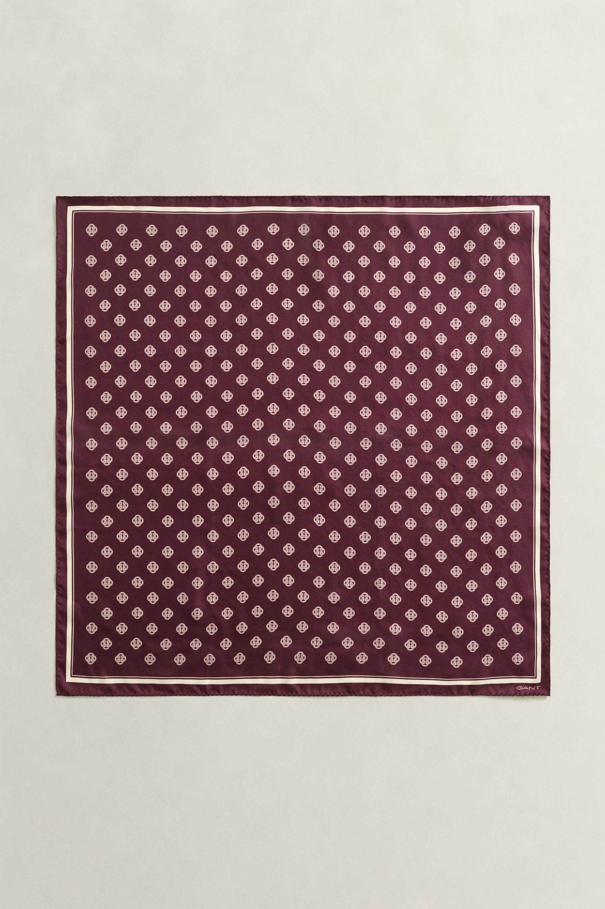 Gant γυναικείο μεταξωτό φουλάρι με all-over monogram pattern - 4920287 Μπορντό Σκούρο