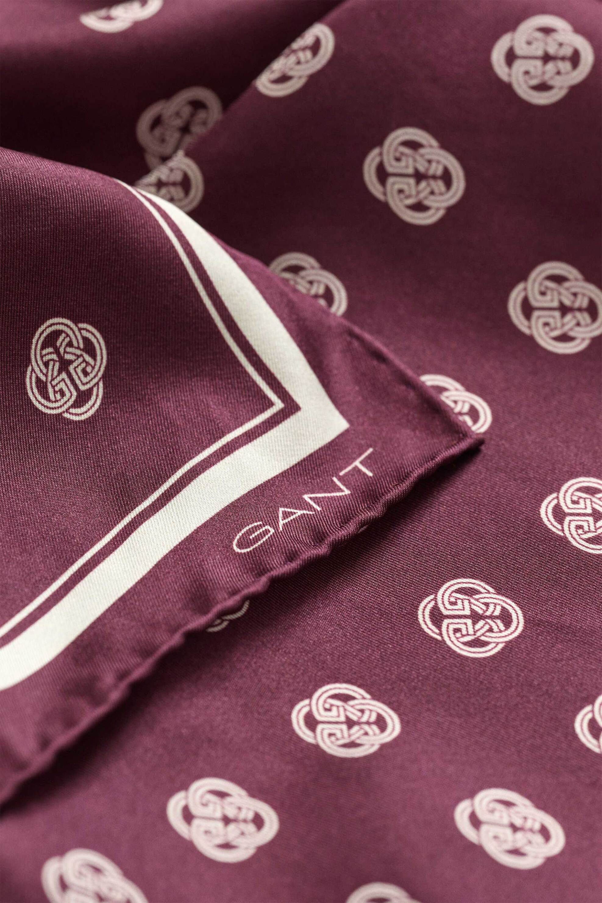 Gant Γυναικείο Μεταξωτό Φουλάρι με All-Over Monogram Pattern - 4920287 Μπορντό Σκούρο